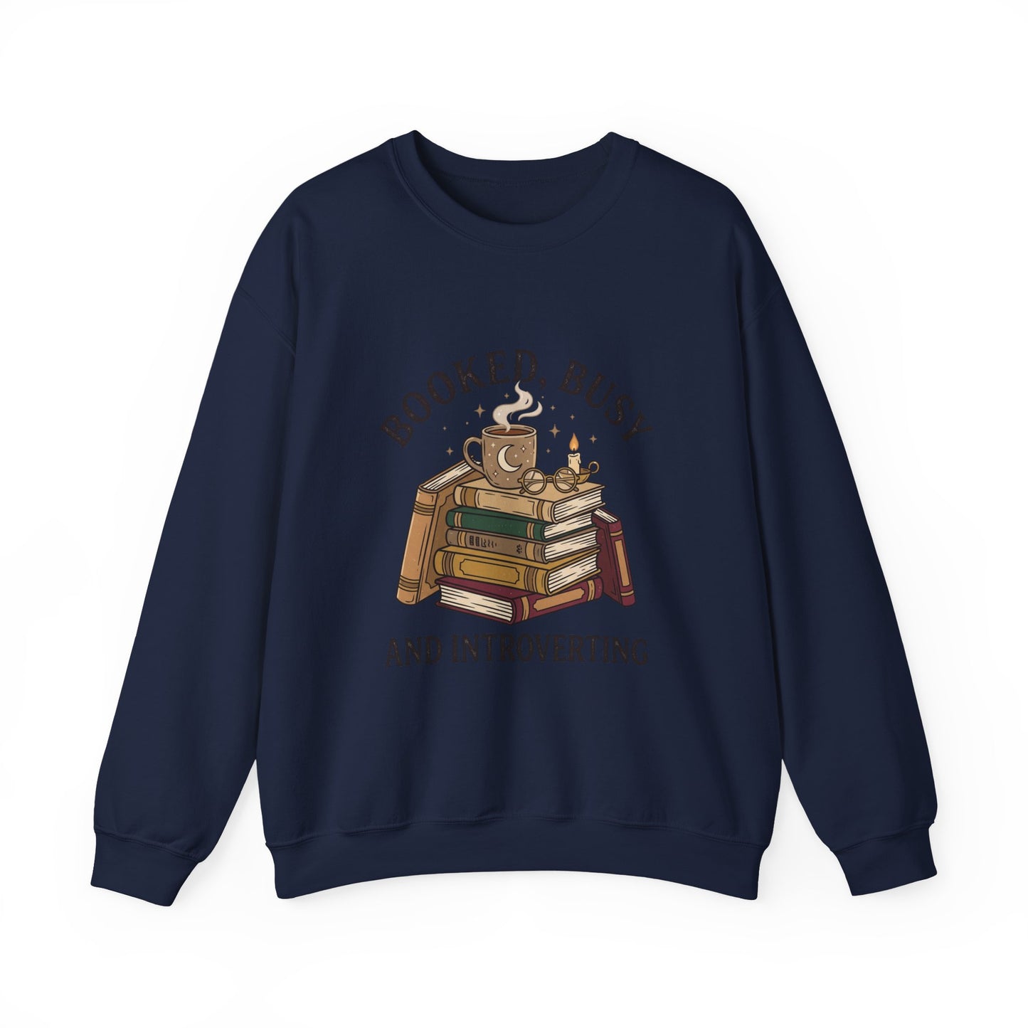 Booked Busy and Introverting Sweatshirt | Book Lover, Cozy Reader