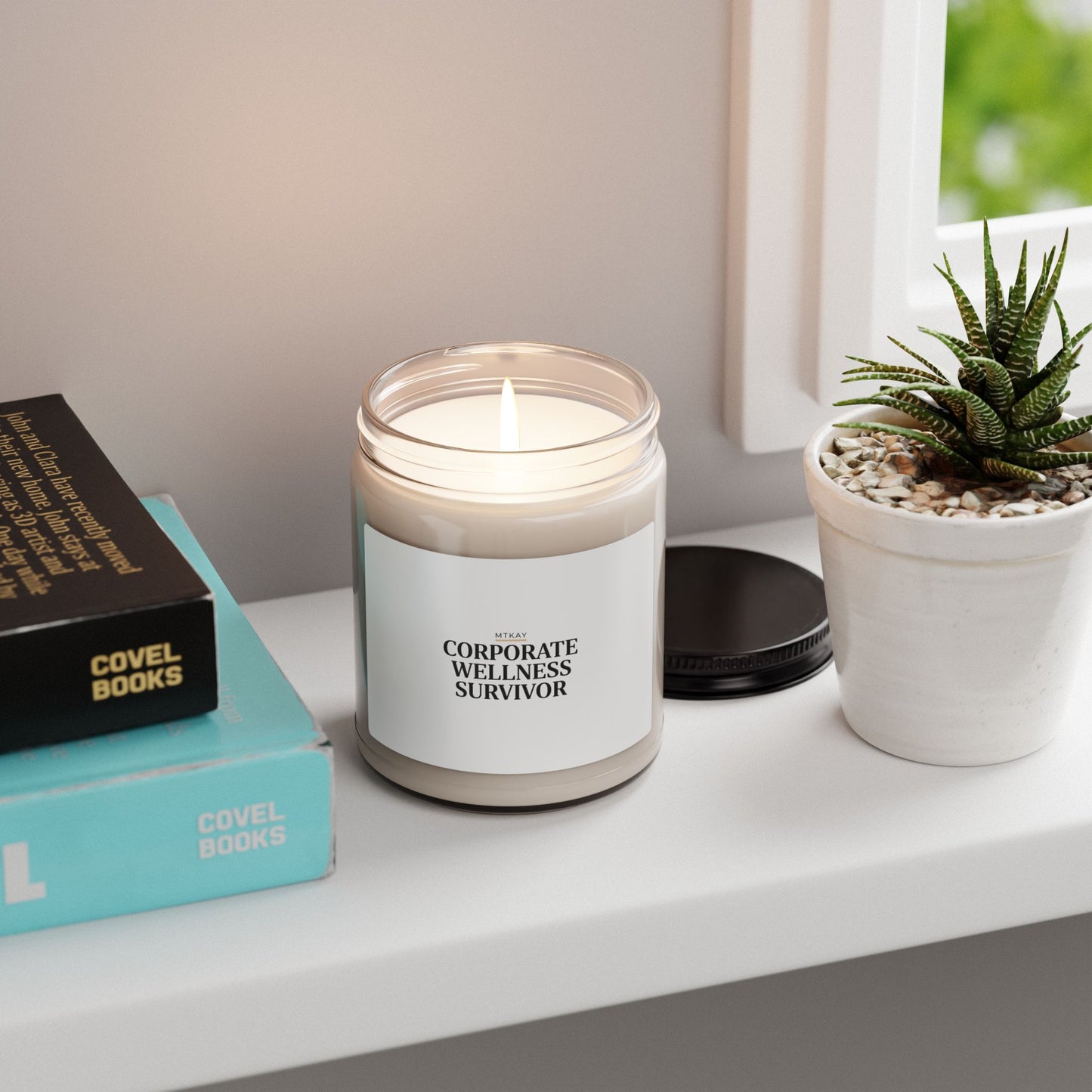 Corporate Wellness Survivor Candle, stress meme, burnout humor