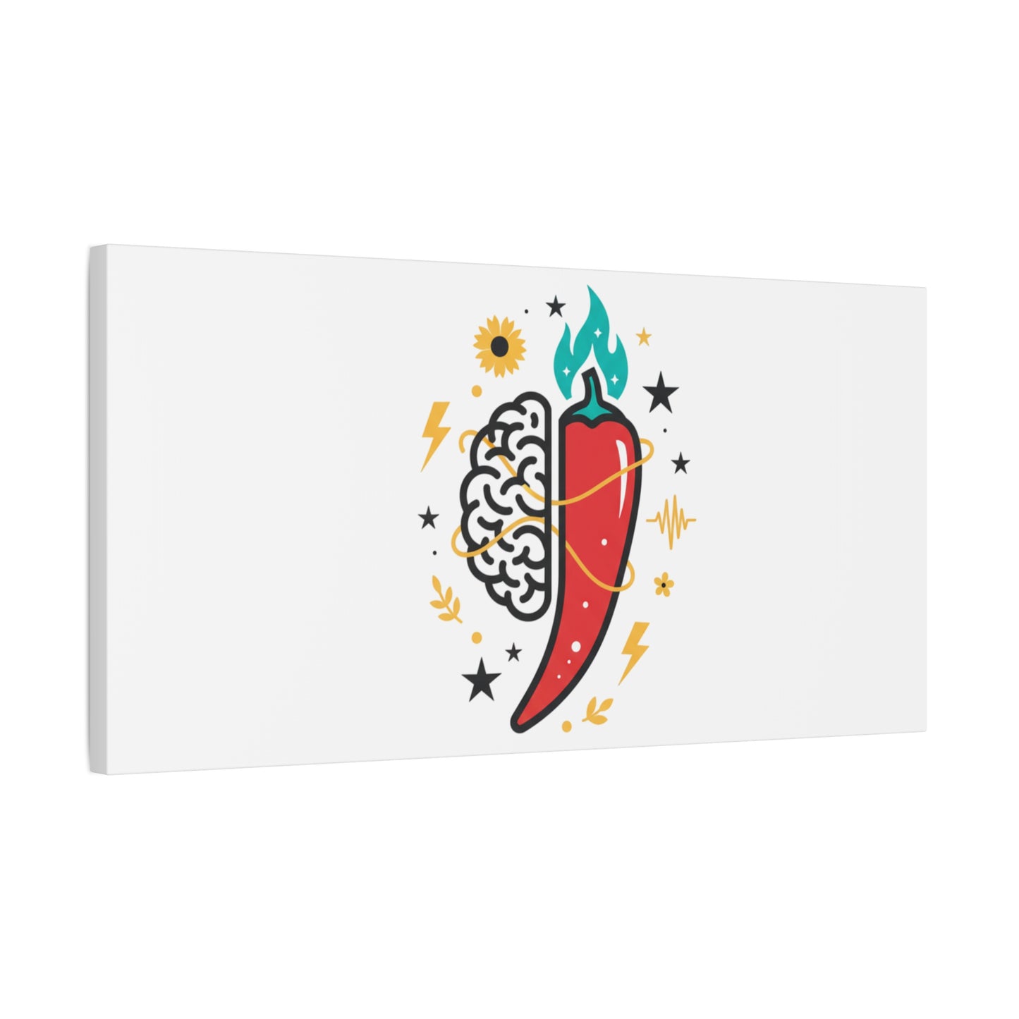 Neurodivergent Pride Brain & Chili Art Canvas | autism acceptance, autistic pride