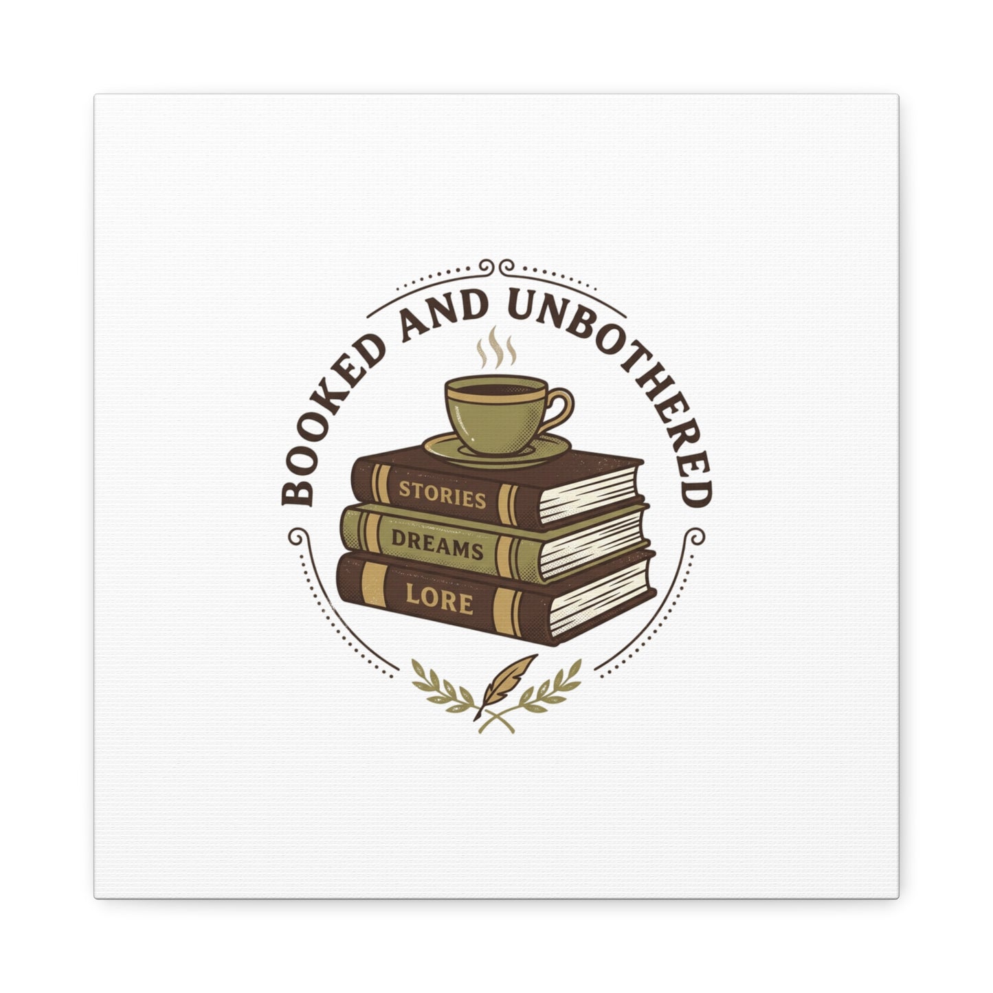 Booked and Unbothered Canvas, Book Lover Decor | Cozy Reading, Dark Academia