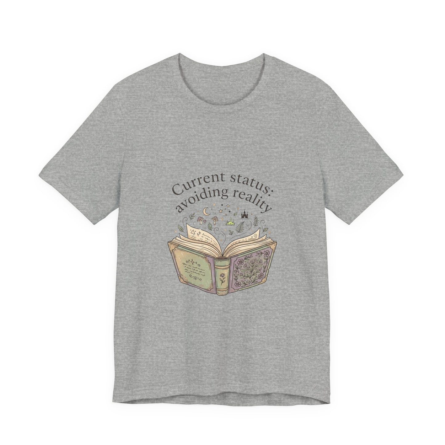 Current Status: Avoiding Reality Book Lover Shirt | Reading Tee, Cozy Bookish Aesthetic