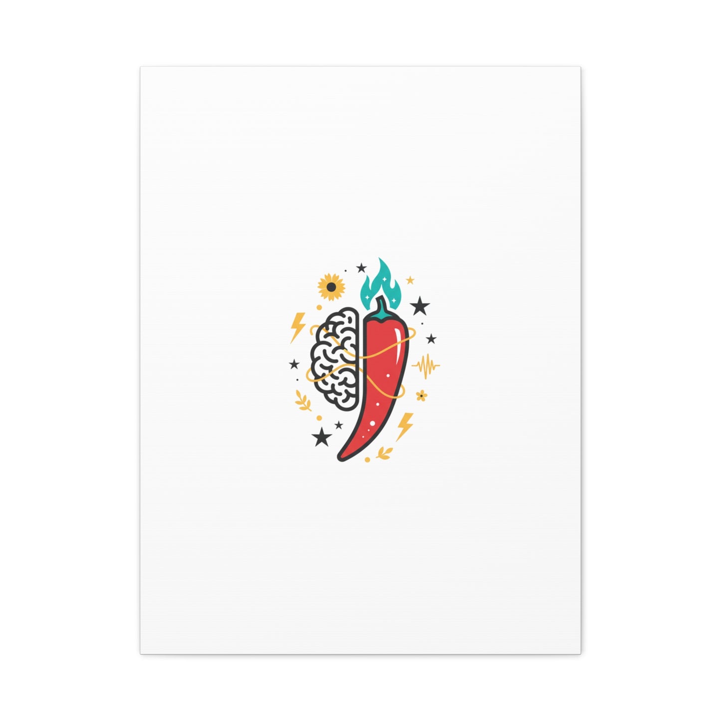 Neurodivergent Pride Brain & Chili Art Canvas | autism acceptance, autistic pride