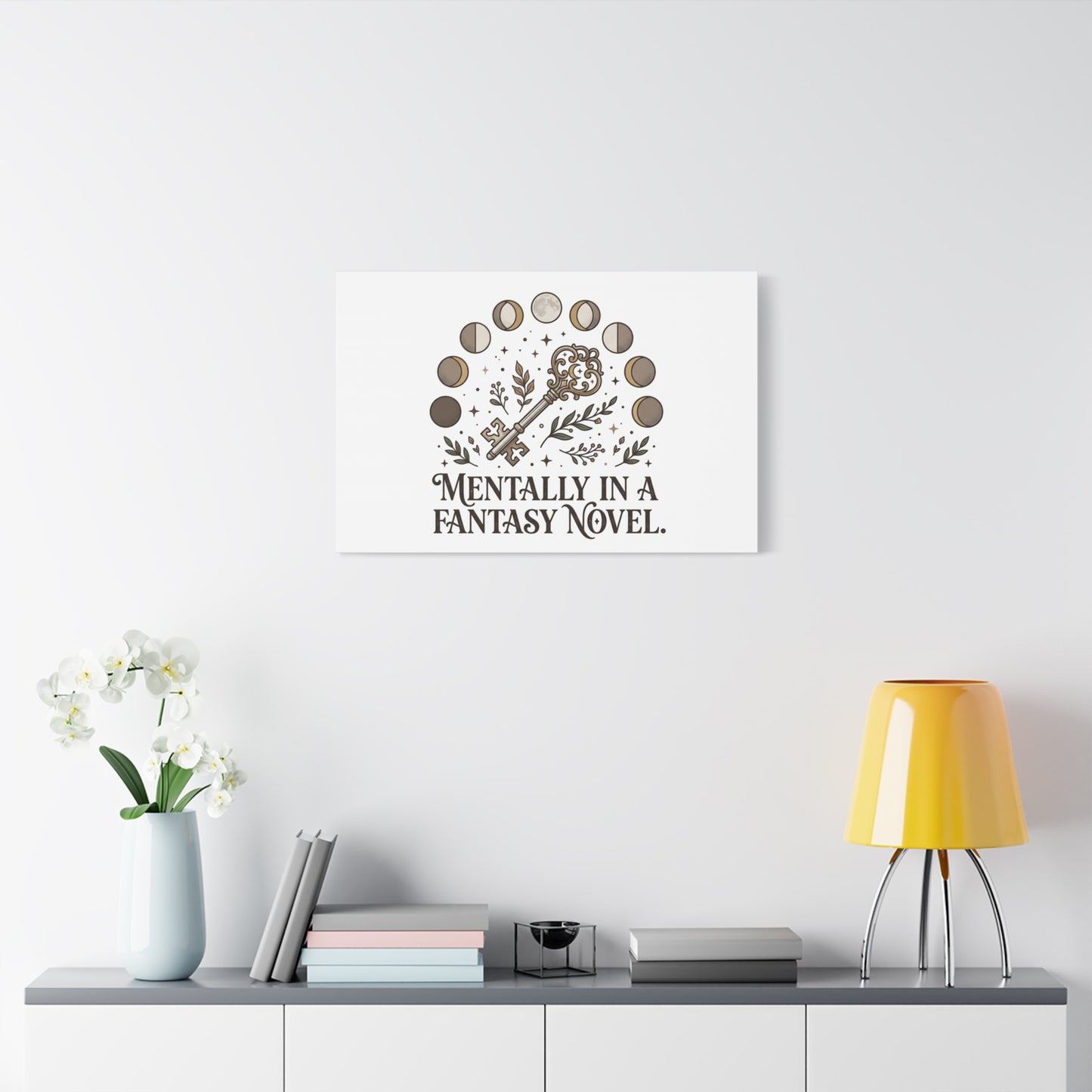 Mentally in a Fantasy Novel Canvas | Book Lover, Dark Academia Print