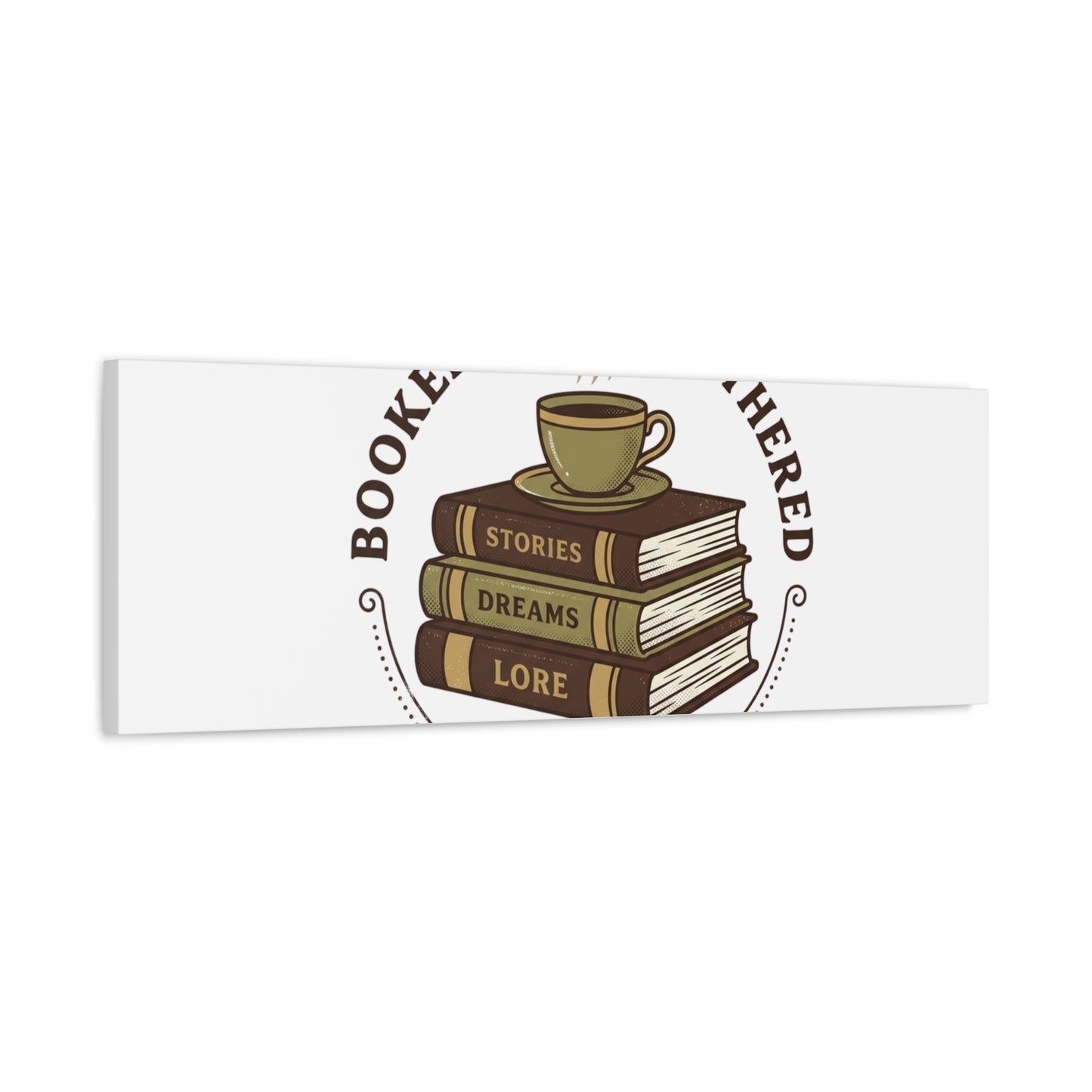 Booked and Unbothered Canvas, Book Lover Decor | Cozy Reading, Dark Academia