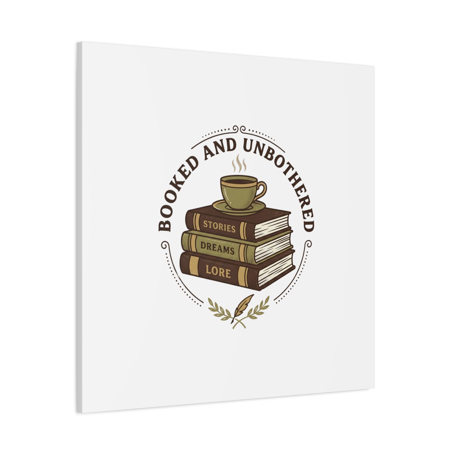 Booked and Unbothered Canvas, Book Lover Decor | Cozy Reading, Dark Academia