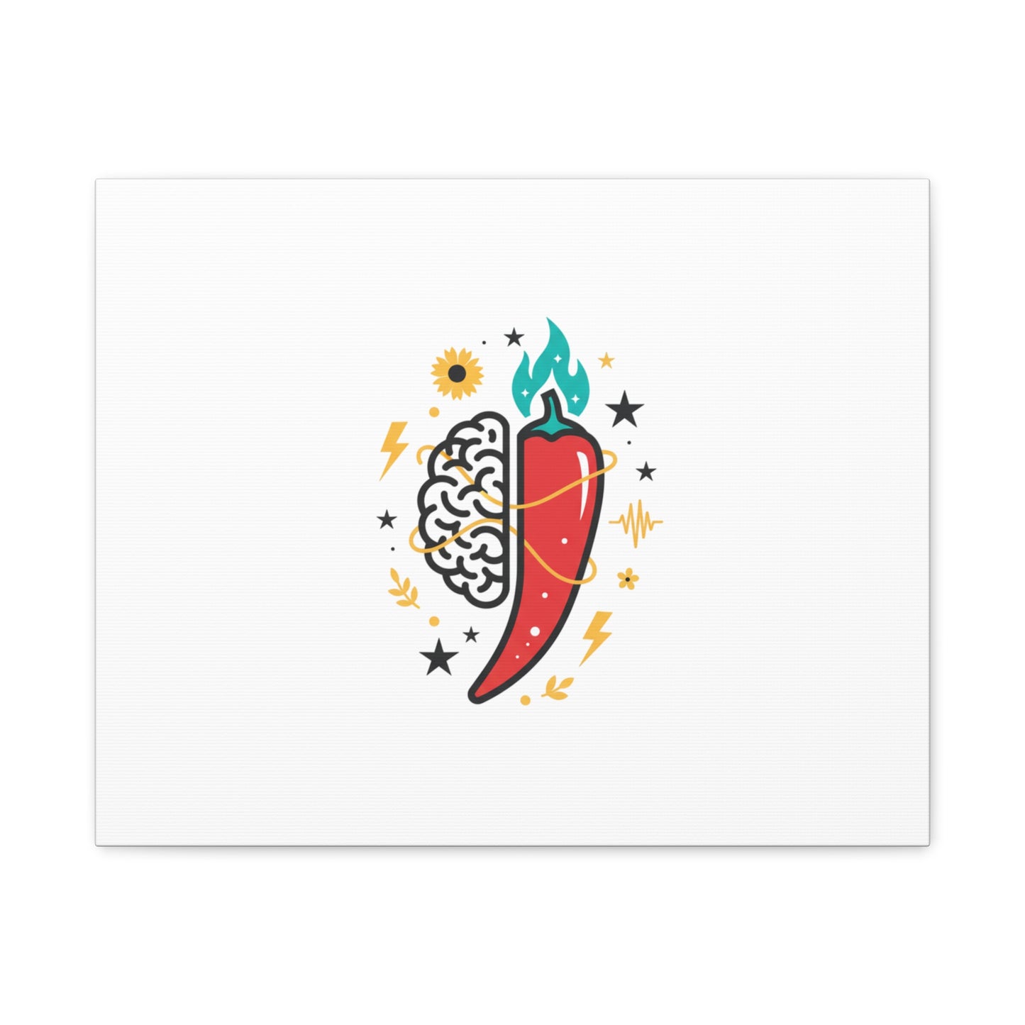 Neurodivergent Pride Brain & Chili Art Canvas | autism acceptance, autistic pride