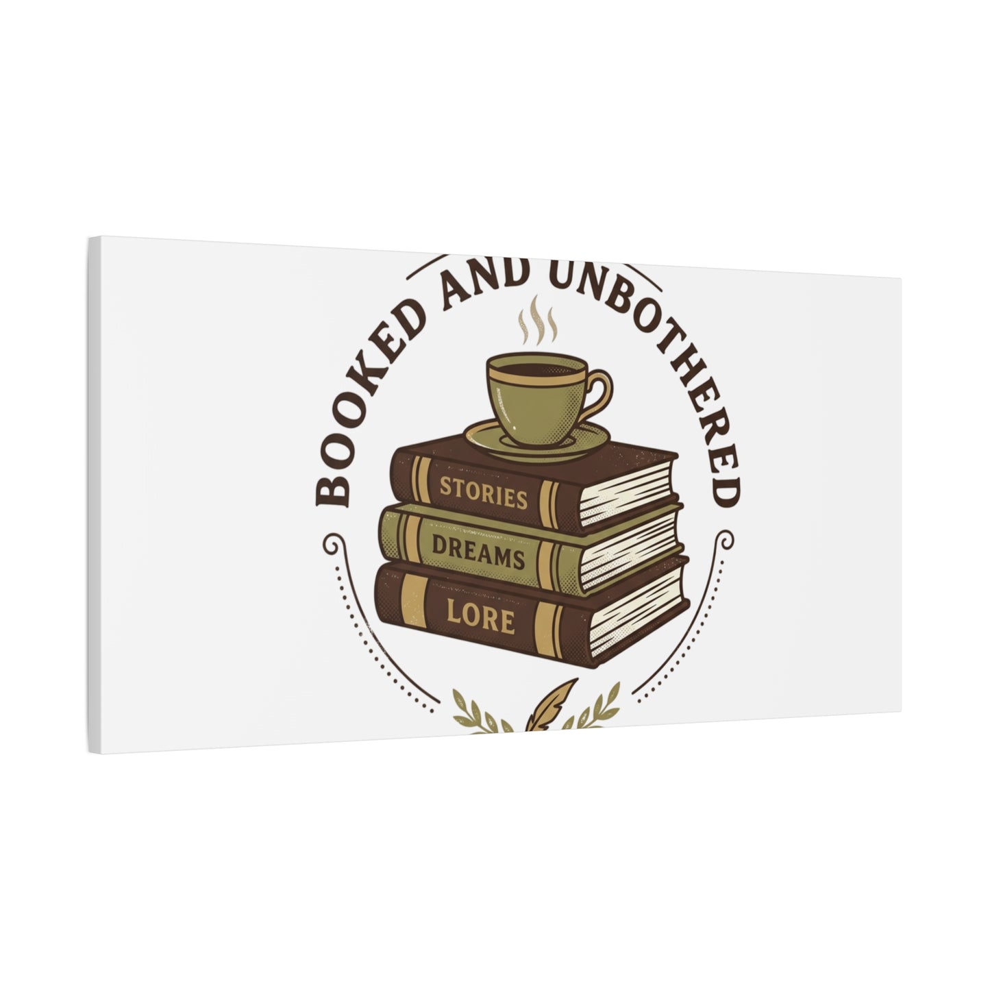 Booked and Unbothered Canvas, Book Lover Decor | Cozy Reading, Dark Academia