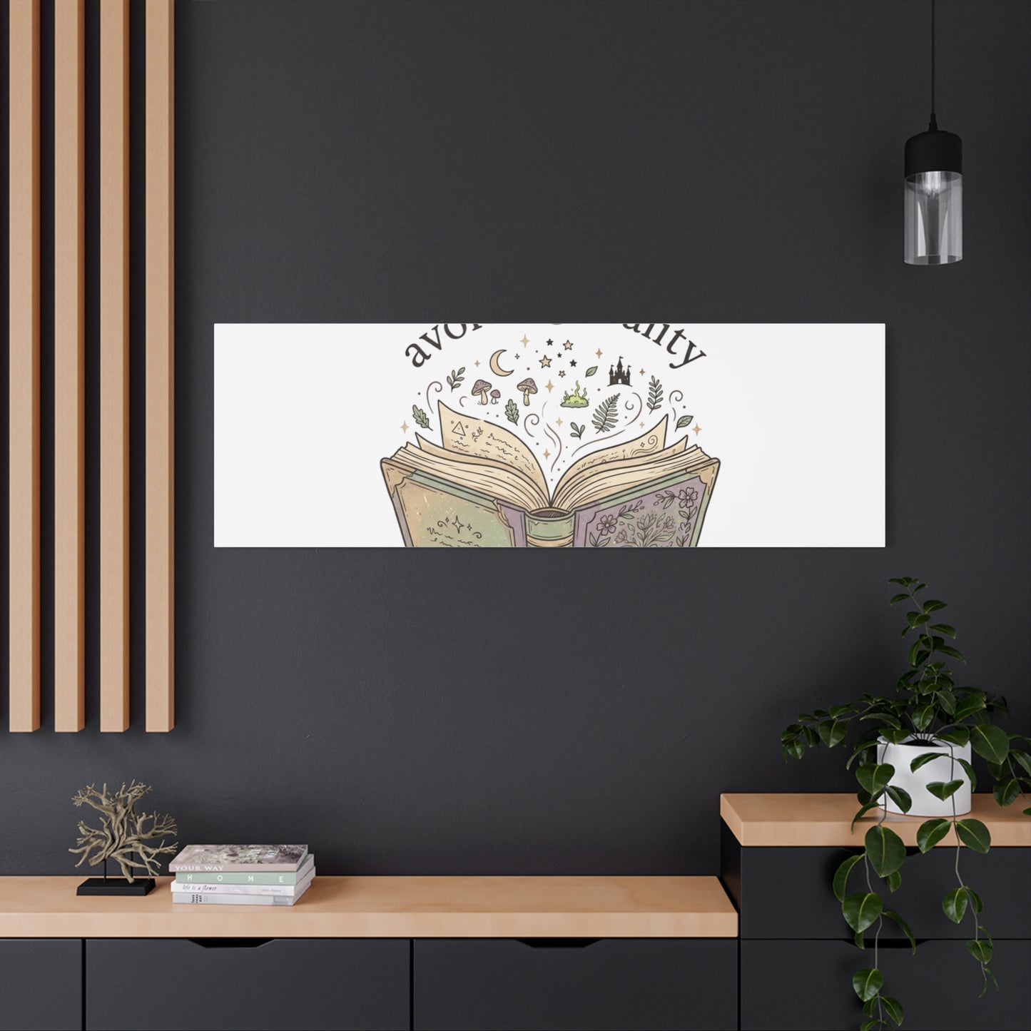 Current Status Avoiding Reality Canvas | Book Lover, Cozy Reader, Dark Academia