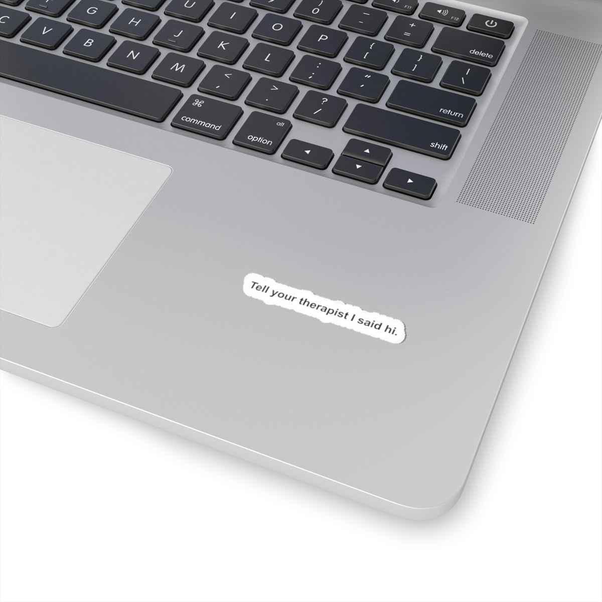 Tell Your Therapist I Said Hi sticker | dark humor, minimalist kiss-cut