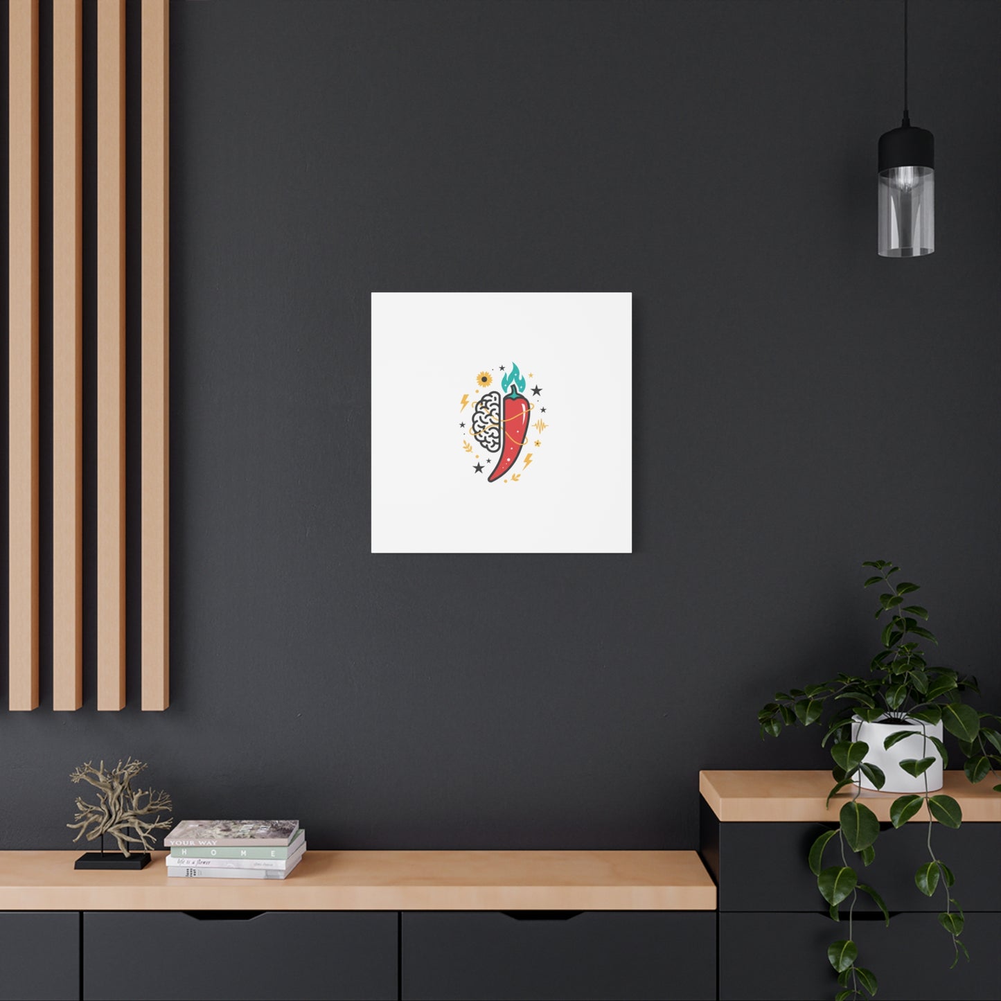 Neurodivergent Pride Brain & Chili Art Canvas | autism acceptance, autistic pride