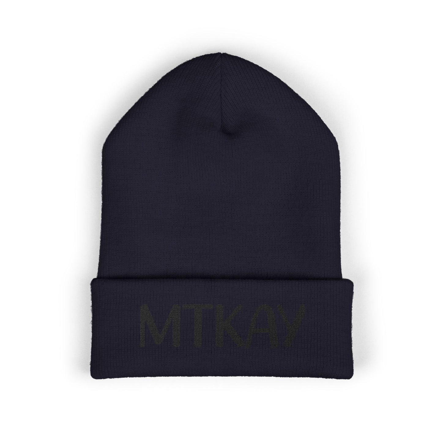 MTKAY Embroidered Cuffed Beanie — Classic Knit Winter Hat