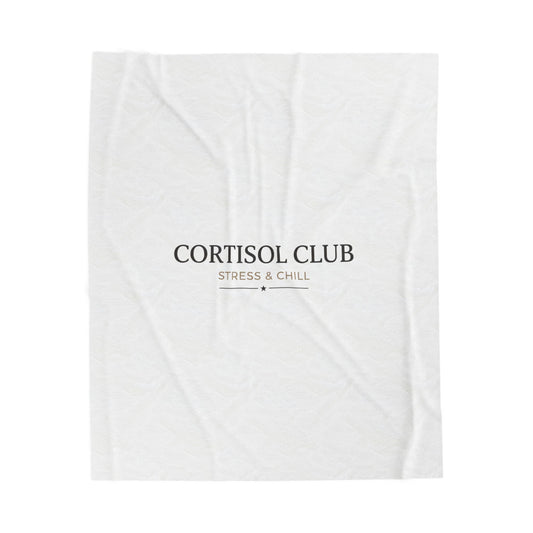 Cortisol Club Text Plush Blanket | stress meme, burnout humor