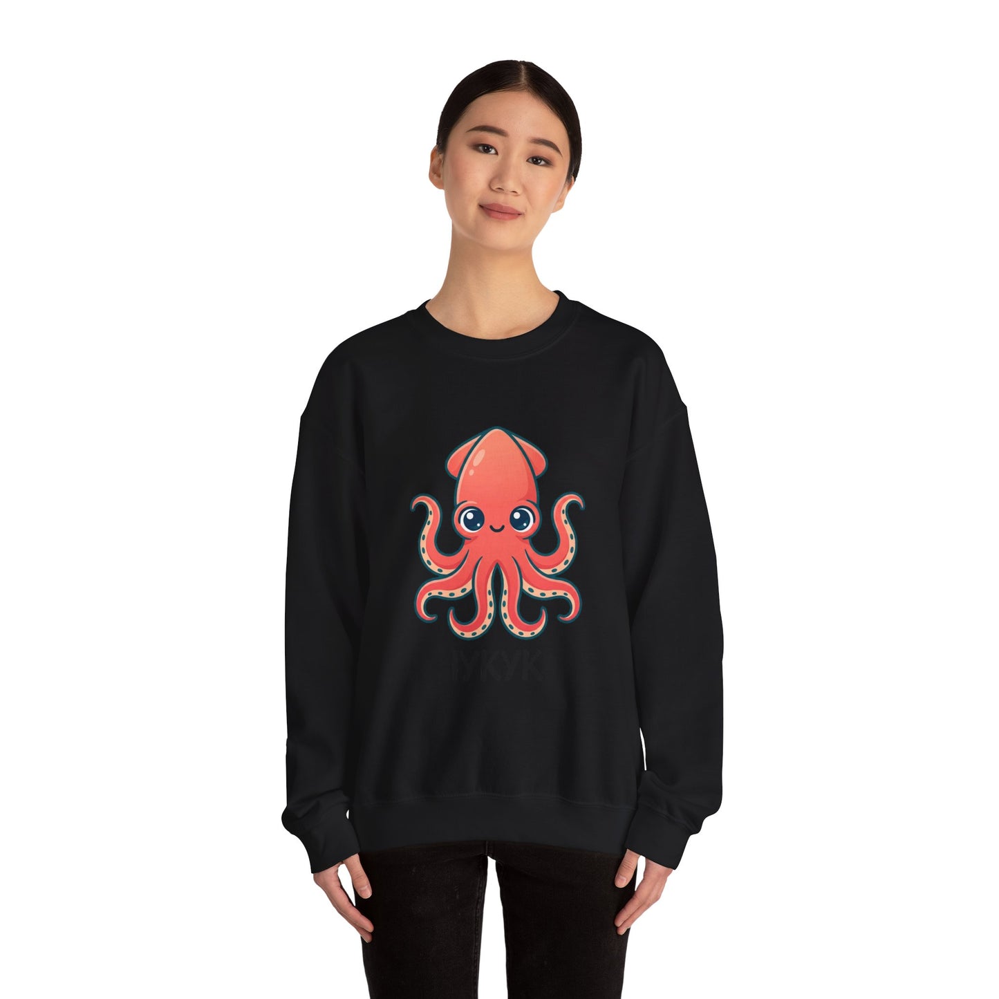 Cute Red Squid Crewneck Sweatshirt | book lover, cozy reader