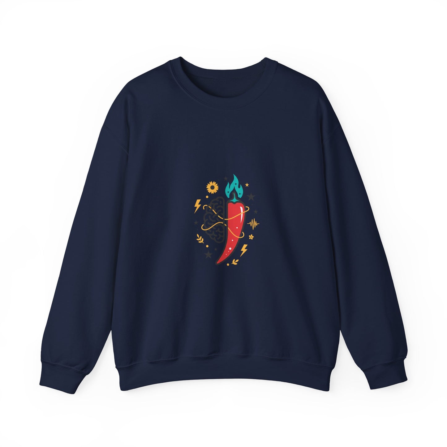 Spicy Brain Illustration Sweatshirt | neurodiversity, autistic pride