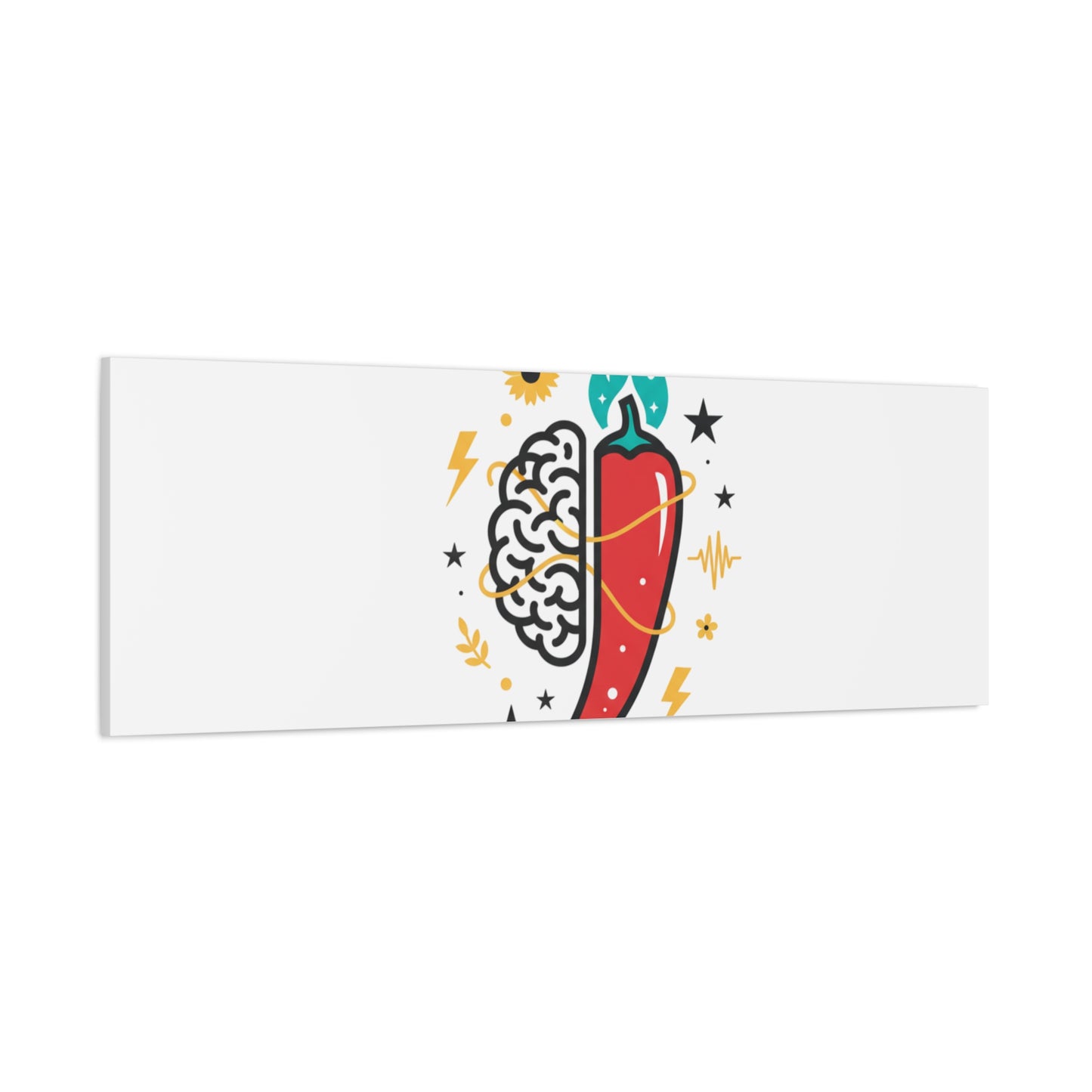 Neurodivergent Pride Brain & Chili Art Canvas | autism acceptance, autistic pride