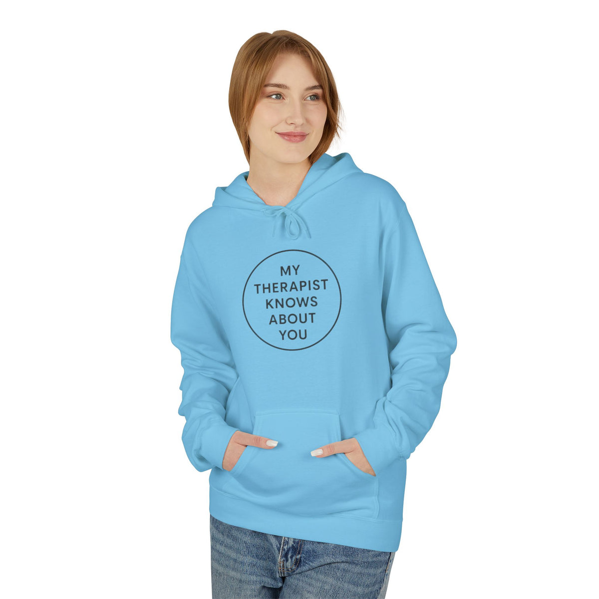 Therapist Knows About You Hoodie — Minimalist Circle Graphic Mental Health Support Pullover