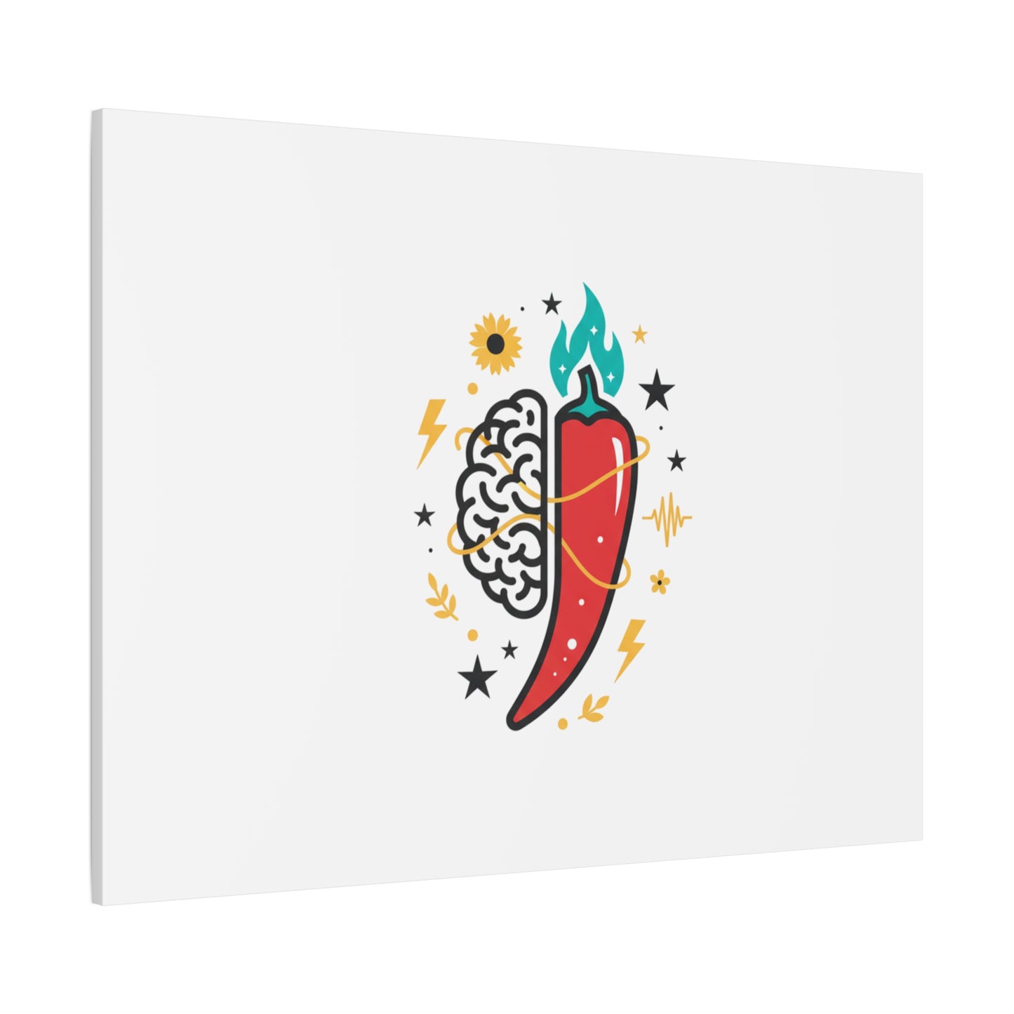 Neurodivergent Pride Brain & Chili Art Canvas | autism acceptance, autistic pride