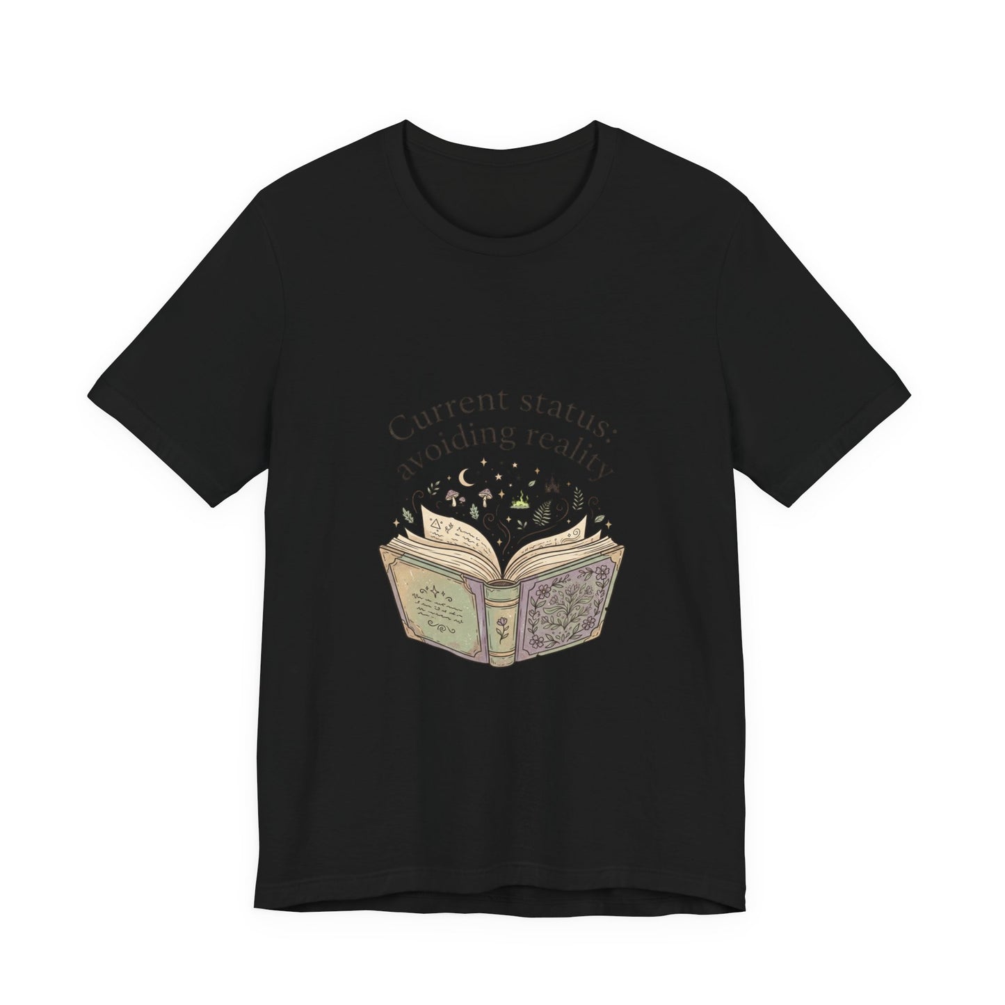 Current Status: Avoiding Reality Book Lover Shirt | Reading Tee, Cozy Bookish Aesthetic