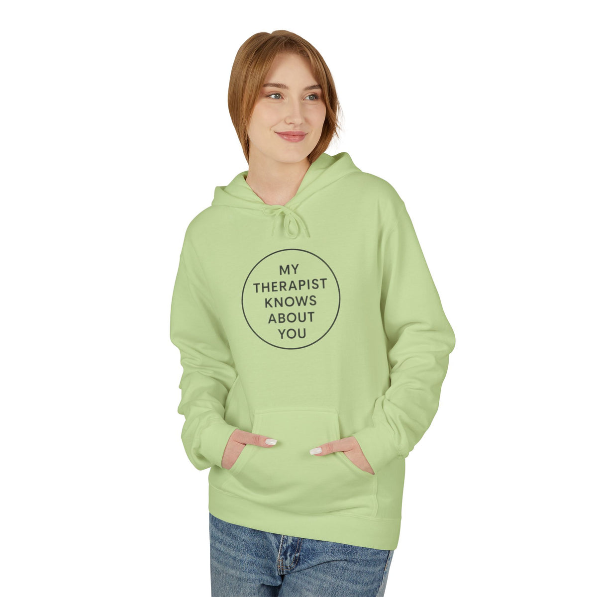 Therapist Knows About You Hoodie — Minimalist Circle Graphic Mental Health Support Pullover