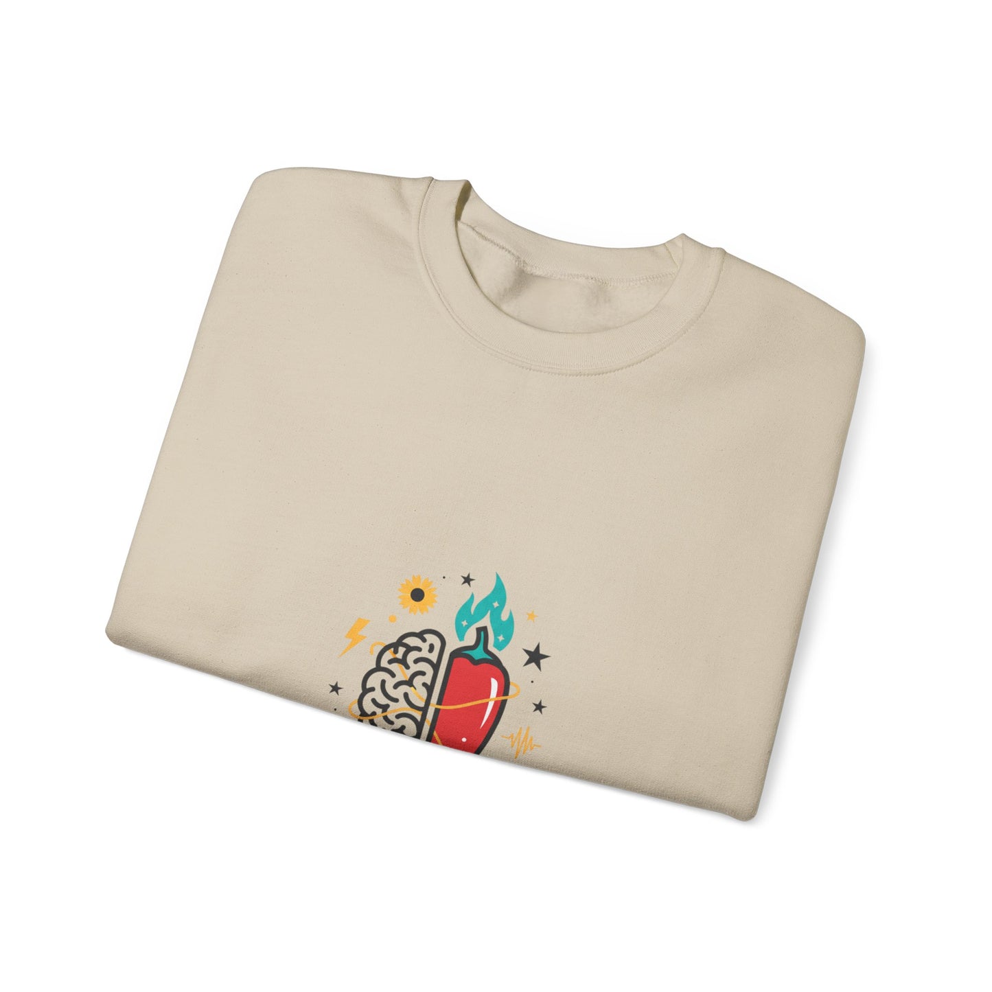 Spicy Brain Illustration Sweatshirt | neurodiversity, autistic pride