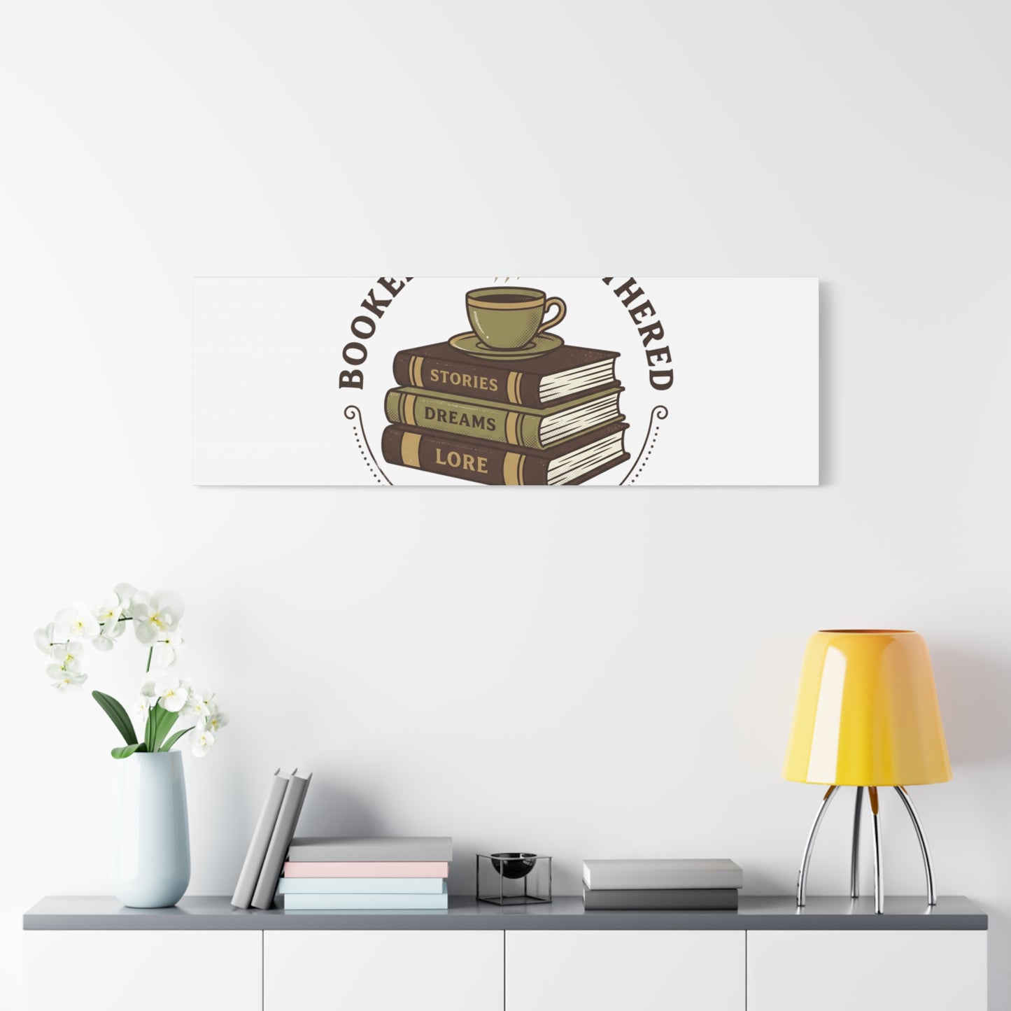 Booked and Unbothered Canvas, Book Lover Decor | Cozy Reading, Dark Academia