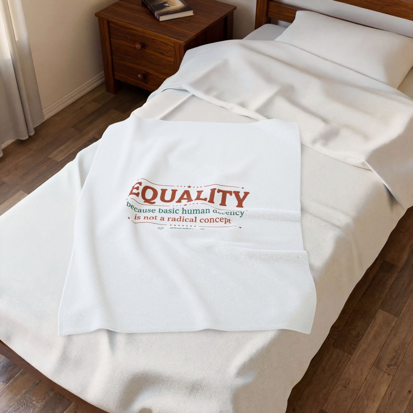 Equality slogan Velveteen Plush Blanket | IWD typography, feminist empowerment