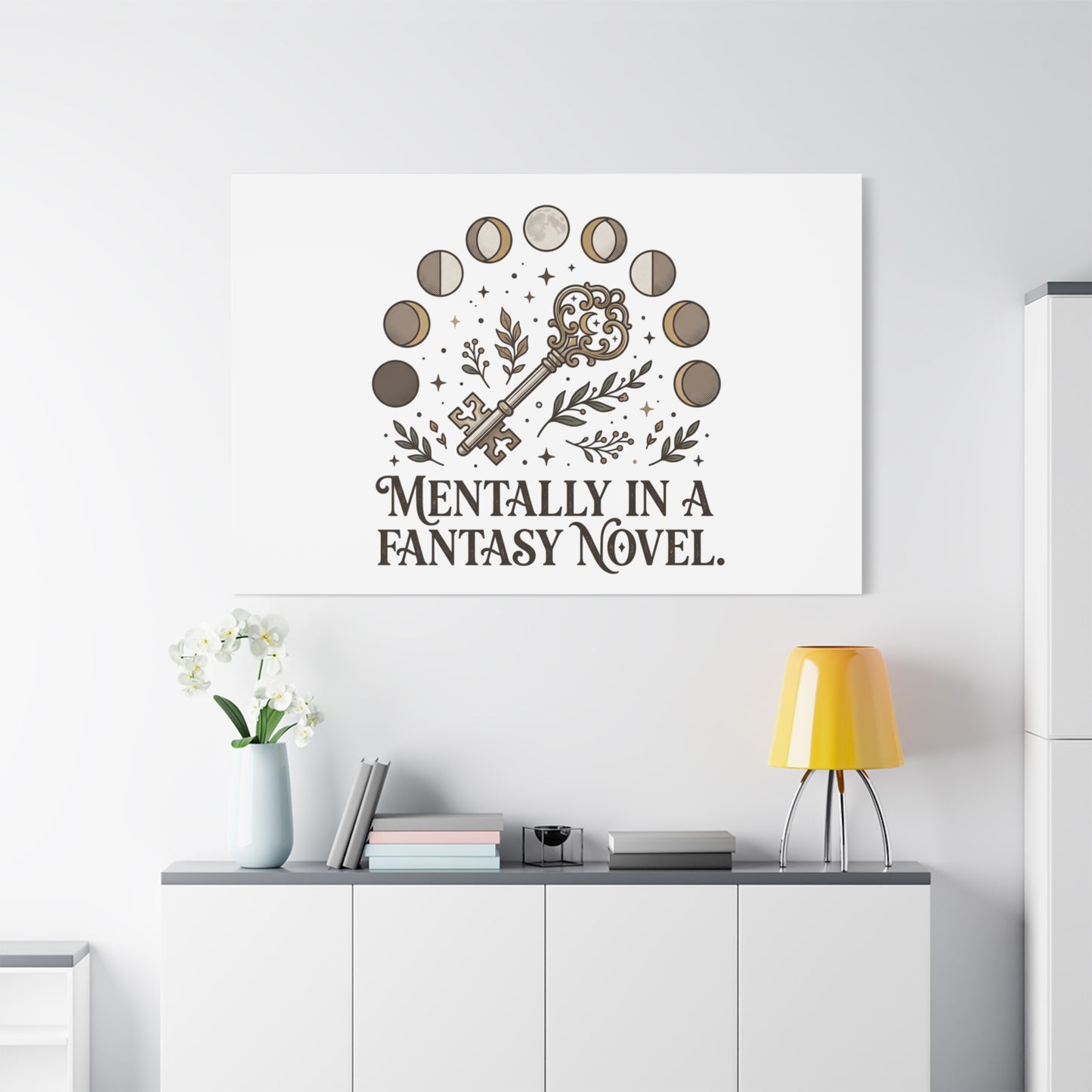 Mentally in a Fantasy Novel Canvas | Book Lover, Dark Academia Print