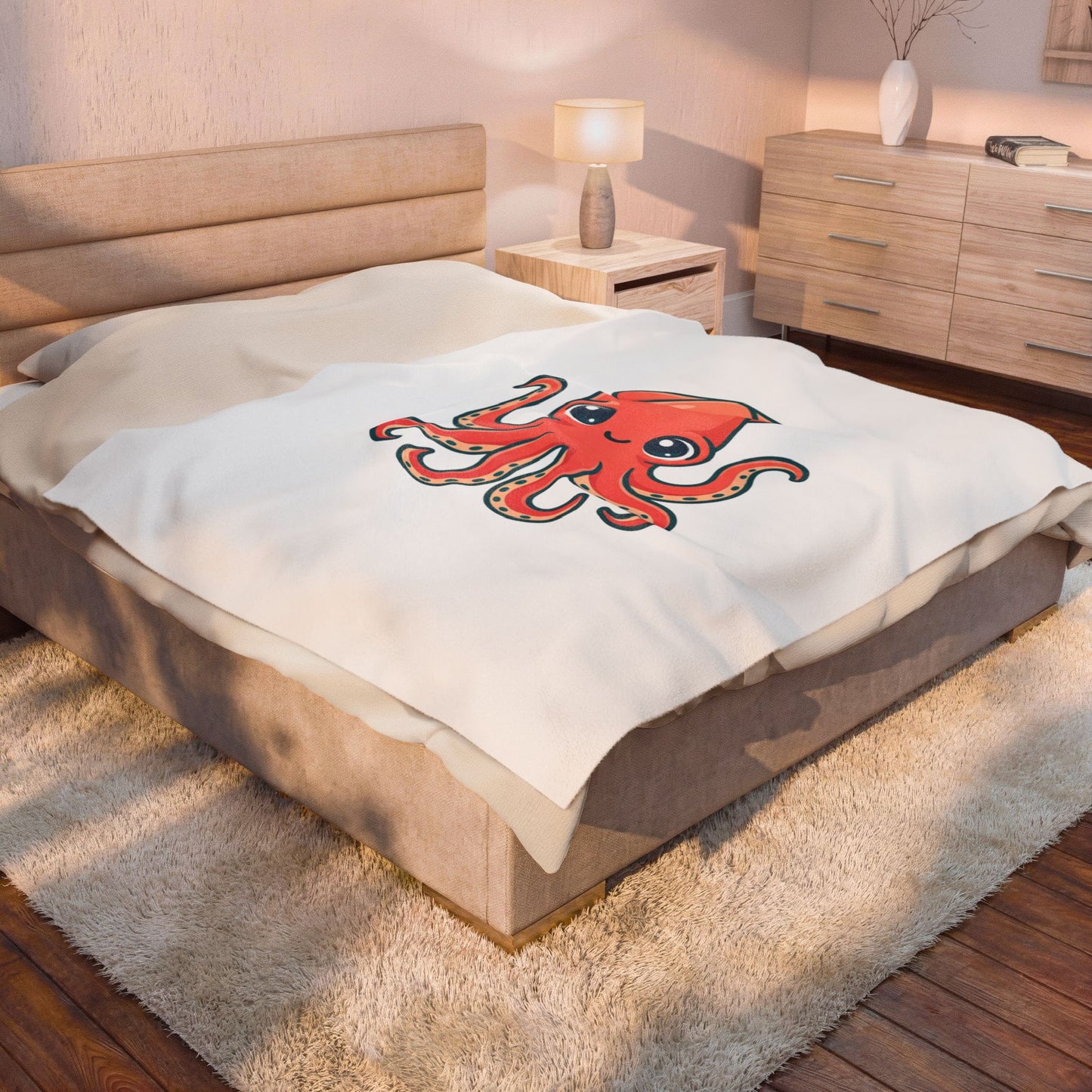 Cute Octopus Plush Blanket | Book Lover, Cozy Reader Throw