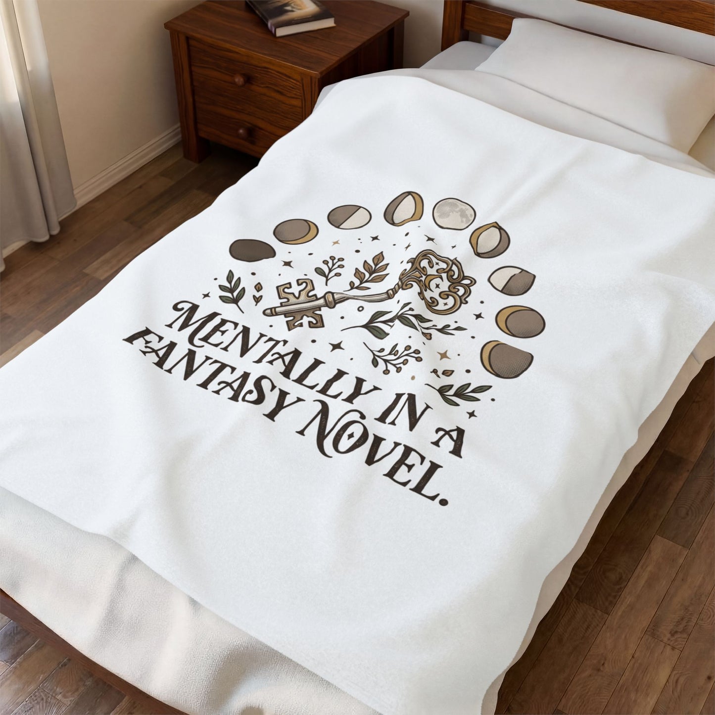 Mentally in a Fantasy Novel Velveteen Plush Blanket | Book Lover, Cozy Reader