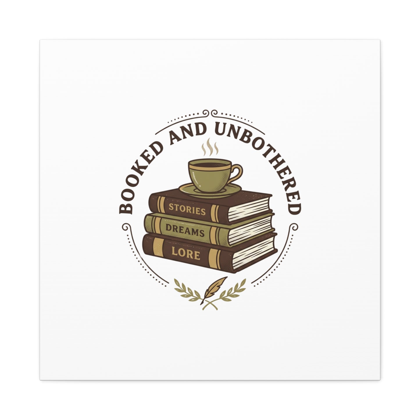 Booked and Unbothered Canvas, Book Lover Decor | Cozy Reading, Dark Academia