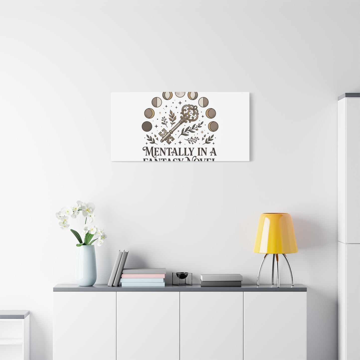 Mentally in a Fantasy Novel Canvas | Book Lover, Dark Academia Print