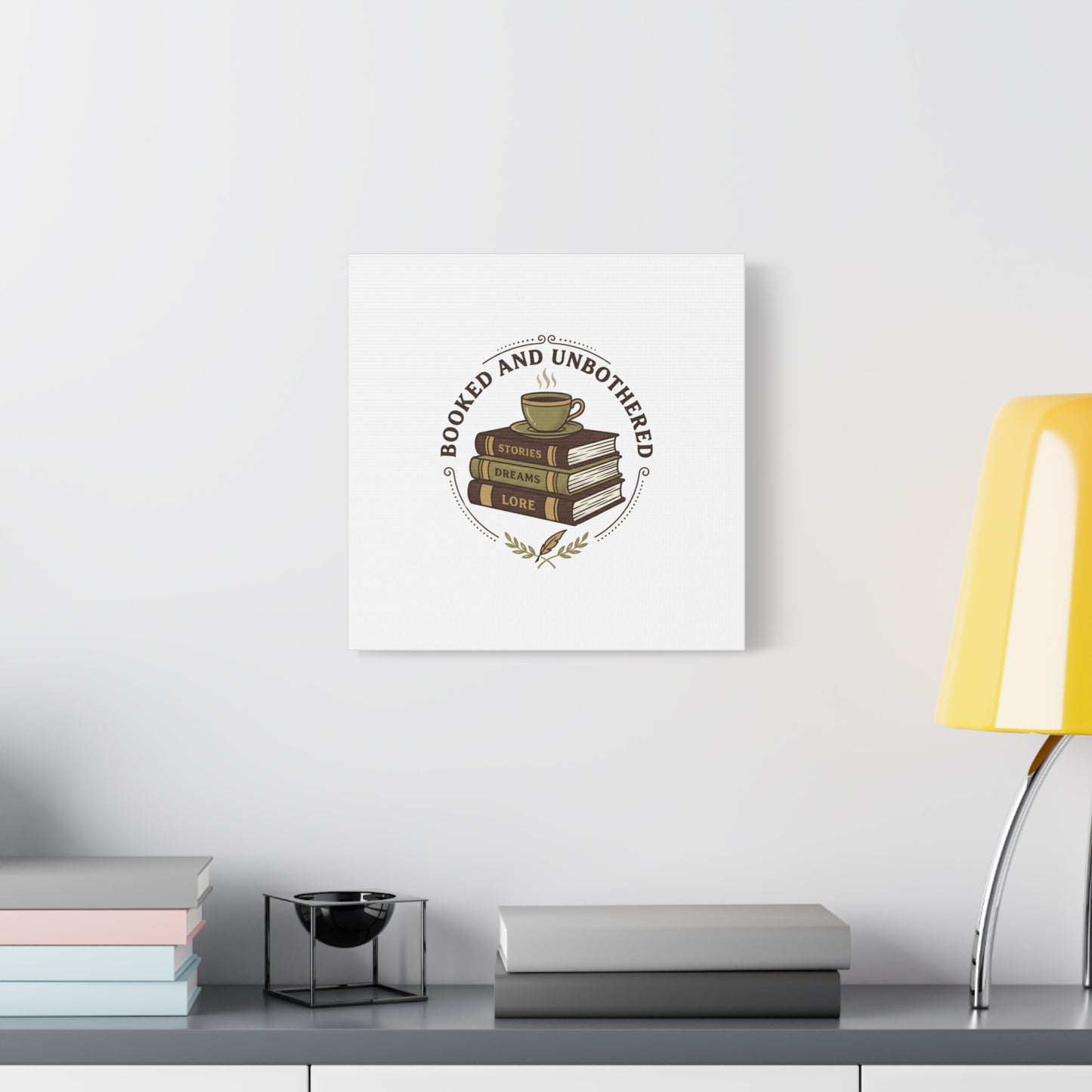 Booked and Unbothered Canvas, Book Lover Decor | Cozy Reading, Dark Academia