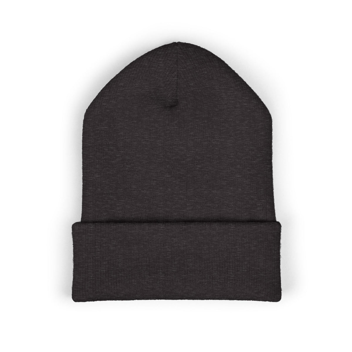 Embroidered Cuffed Beanie — “My Therapist Knows About You” Minimal Knit Hat