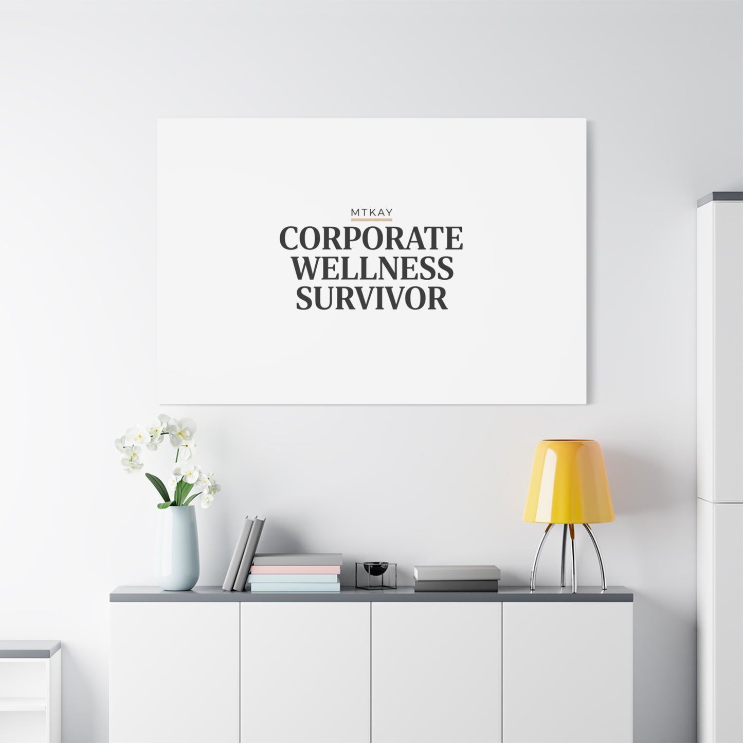 Corporate Wellness Survivor Canvas | cortisol shirt, stress meme, burnout humor