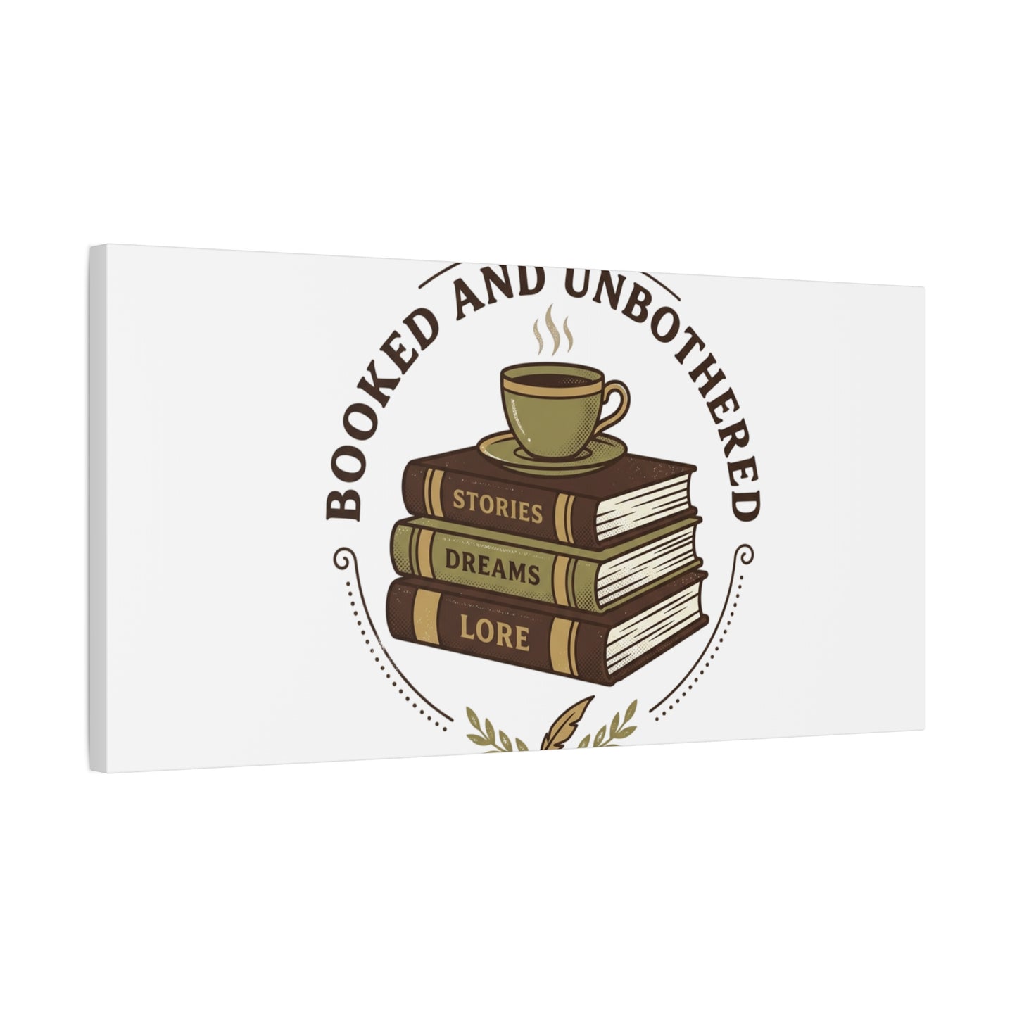 Booked and Unbothered Canvas, Book Lover Decor | Cozy Reading, Dark Academia