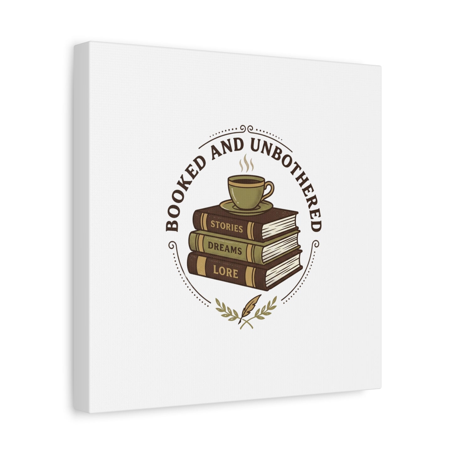 Booked and Unbothered Canvas, Book Lover Decor | Cozy Reading, Dark Academia