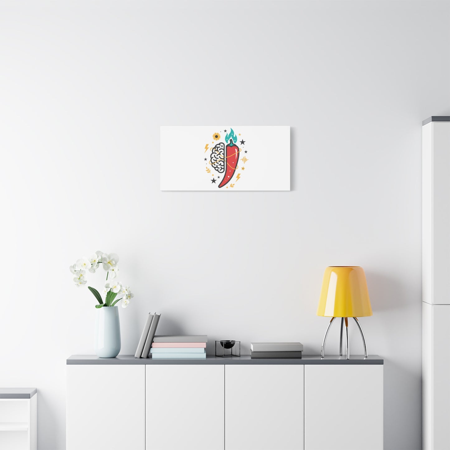 Neurodivergent Pride Brain & Chili Art Canvas | autism acceptance, autistic pride