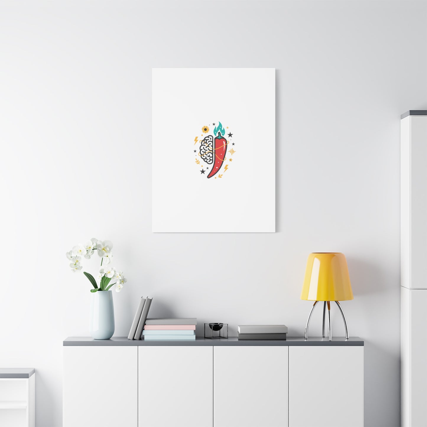 Neurodivergent Pride Brain & Chili Art Canvas | autism acceptance, autistic pride