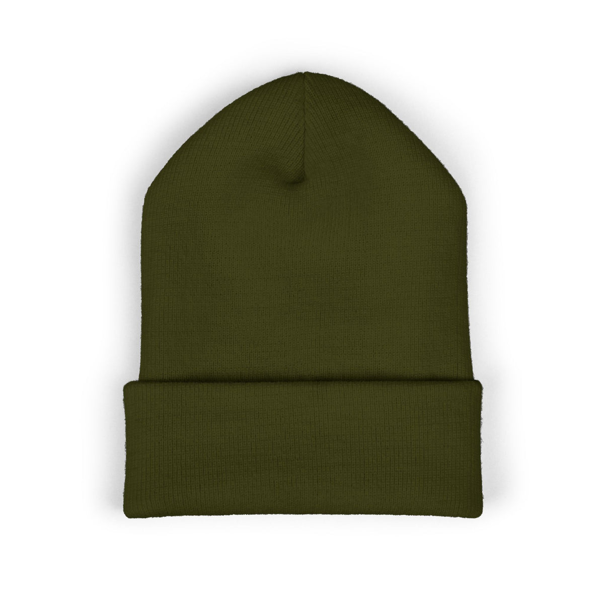 Embroidered Cuffed Beanie — “My Therapist Knows About You” Minimal Knit Hat