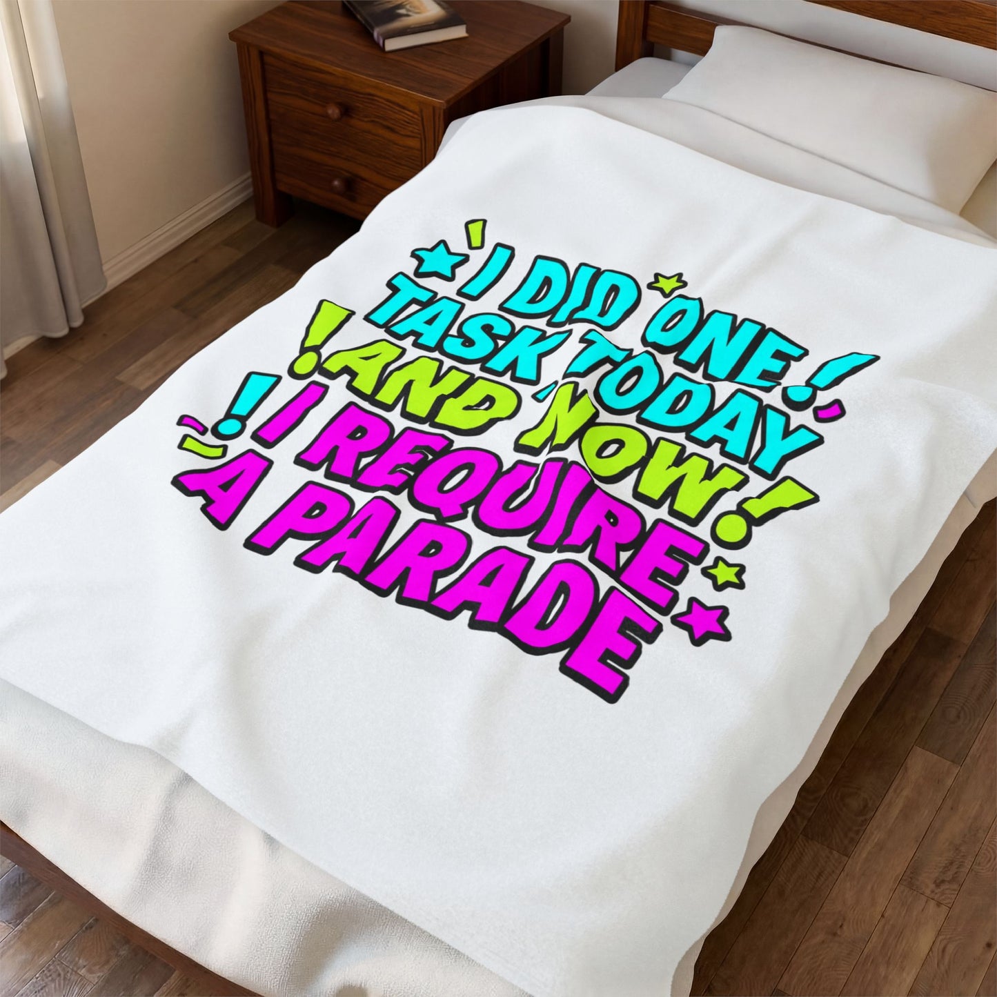 I Did One Task Today, I Require A Parade Velveteen Plush Blanket | meme-core, cringe-core