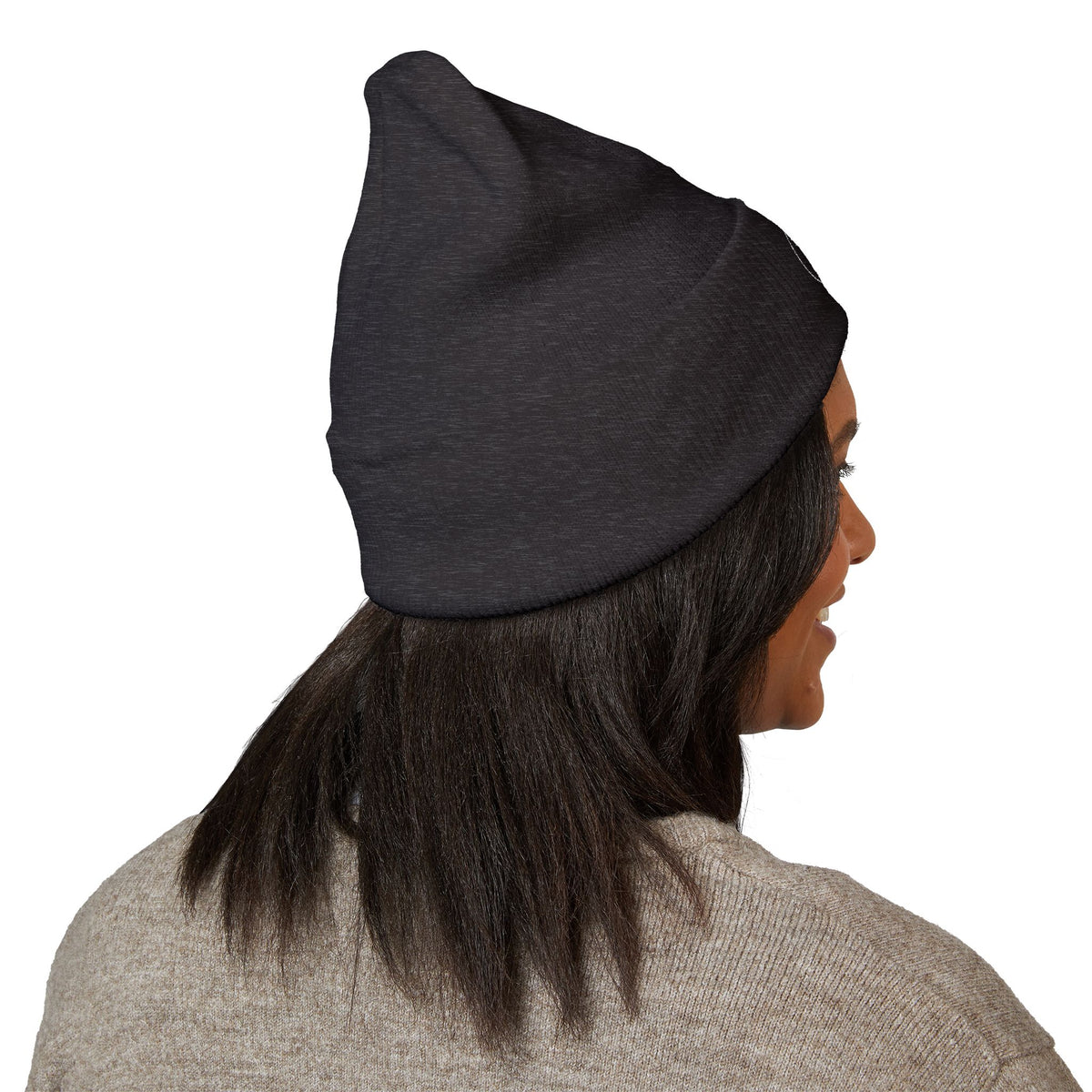 Embroidered Cuffed Beanie — “My Therapist Knows About You” Minimal Knit Hat