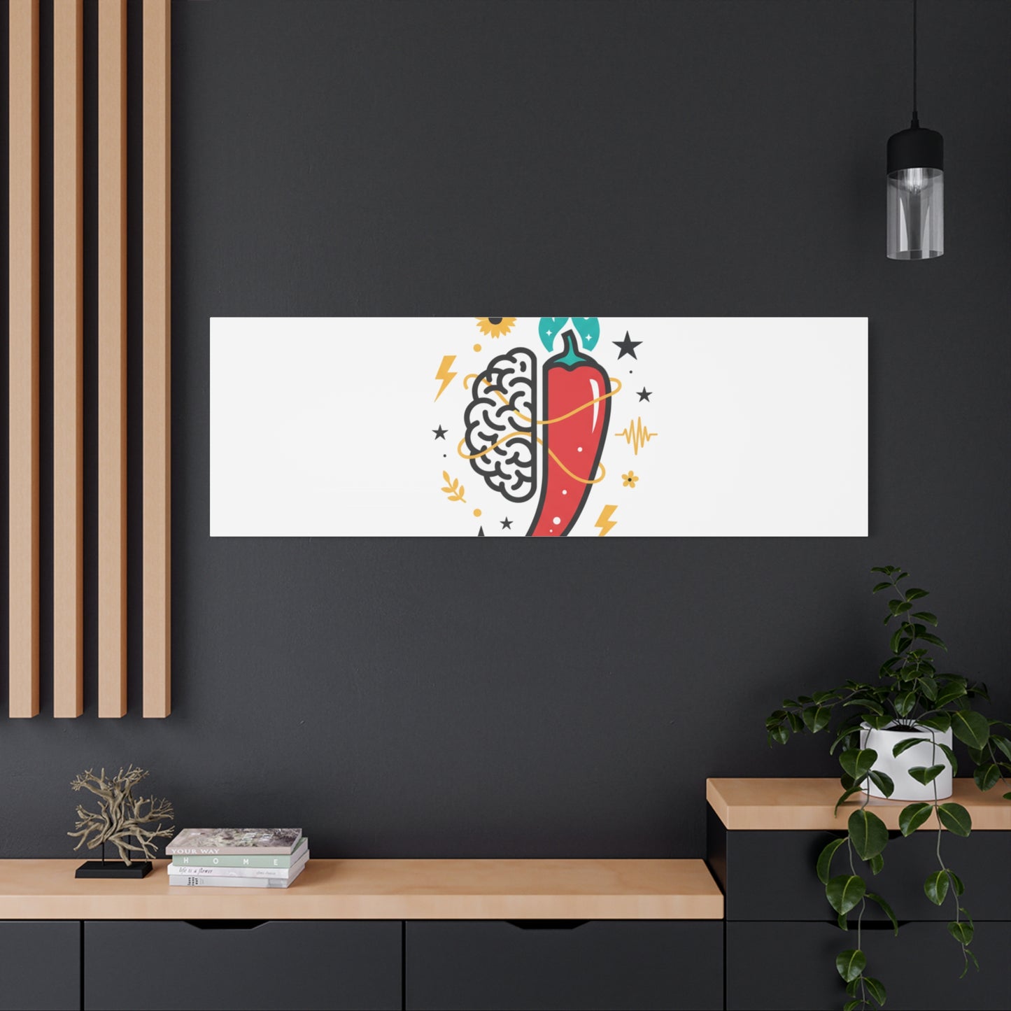 Neurodivergent Pride Brain & Chili Art Canvas | autism acceptance, autistic pride