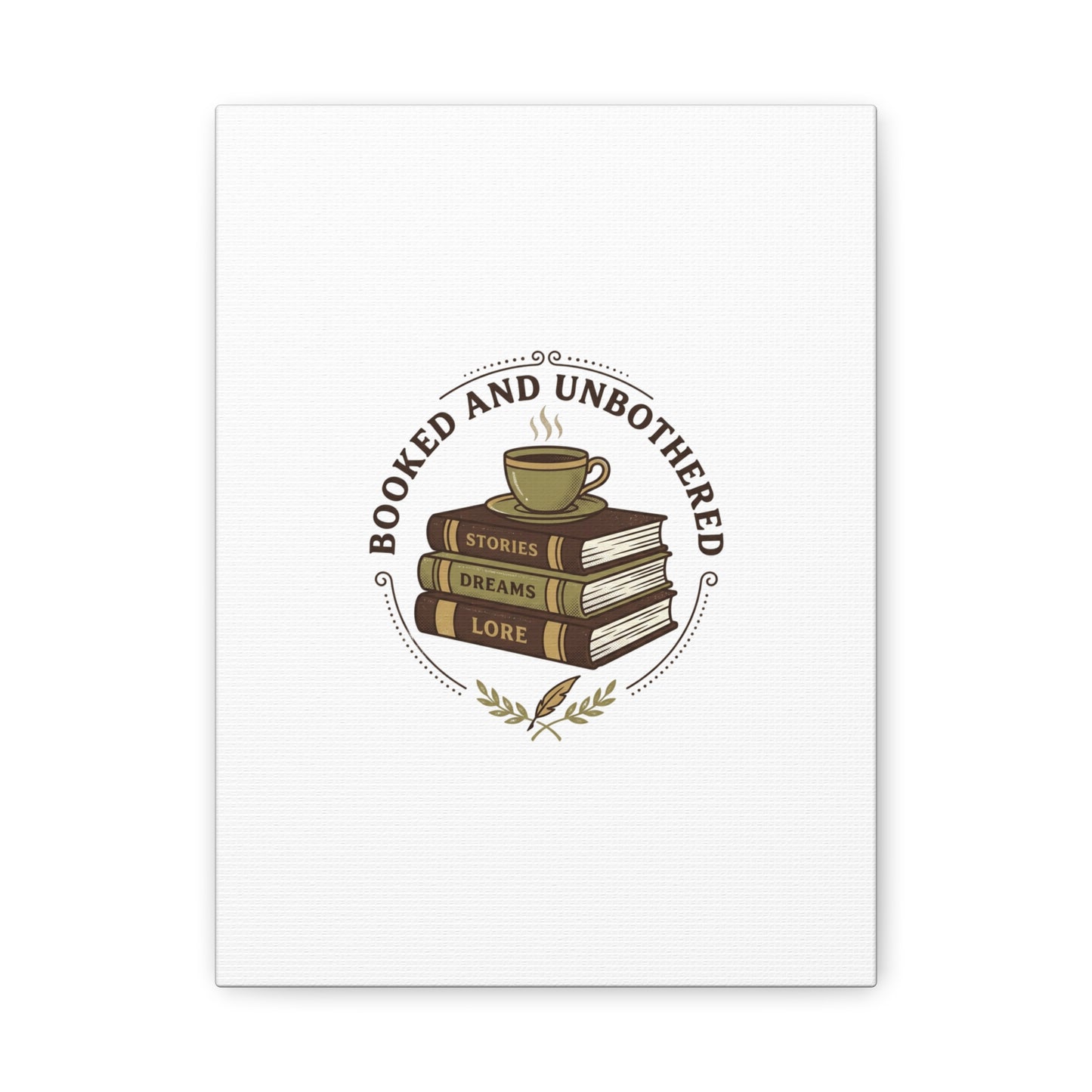 Booked and Unbothered Canvas, Book Lover Decor | Cozy Reading, Dark Academia