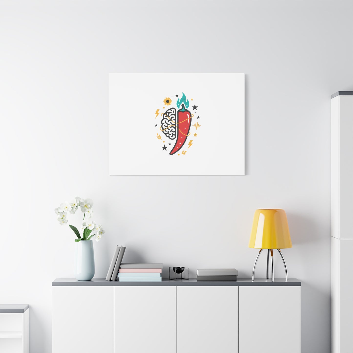 Neurodivergent Pride Brain & Chili Art Canvas | autism acceptance, autistic pride