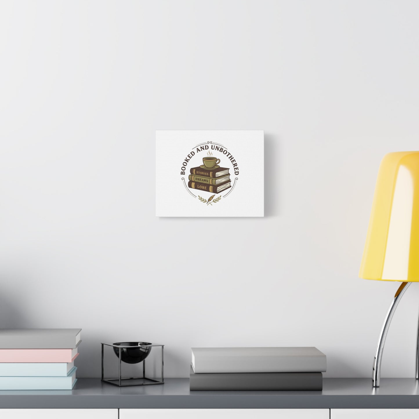 Booked and Unbothered Canvas, Book Lover Decor | Cozy Reading, Dark Academia