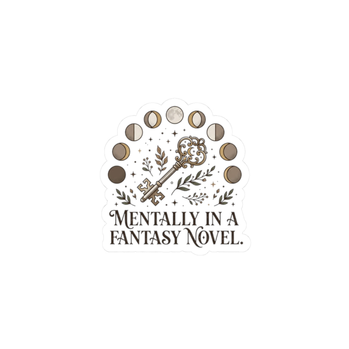 Mentally in a Fantasy Novel Kiss-Cut Stickers | Book Lover, Dark Academia
