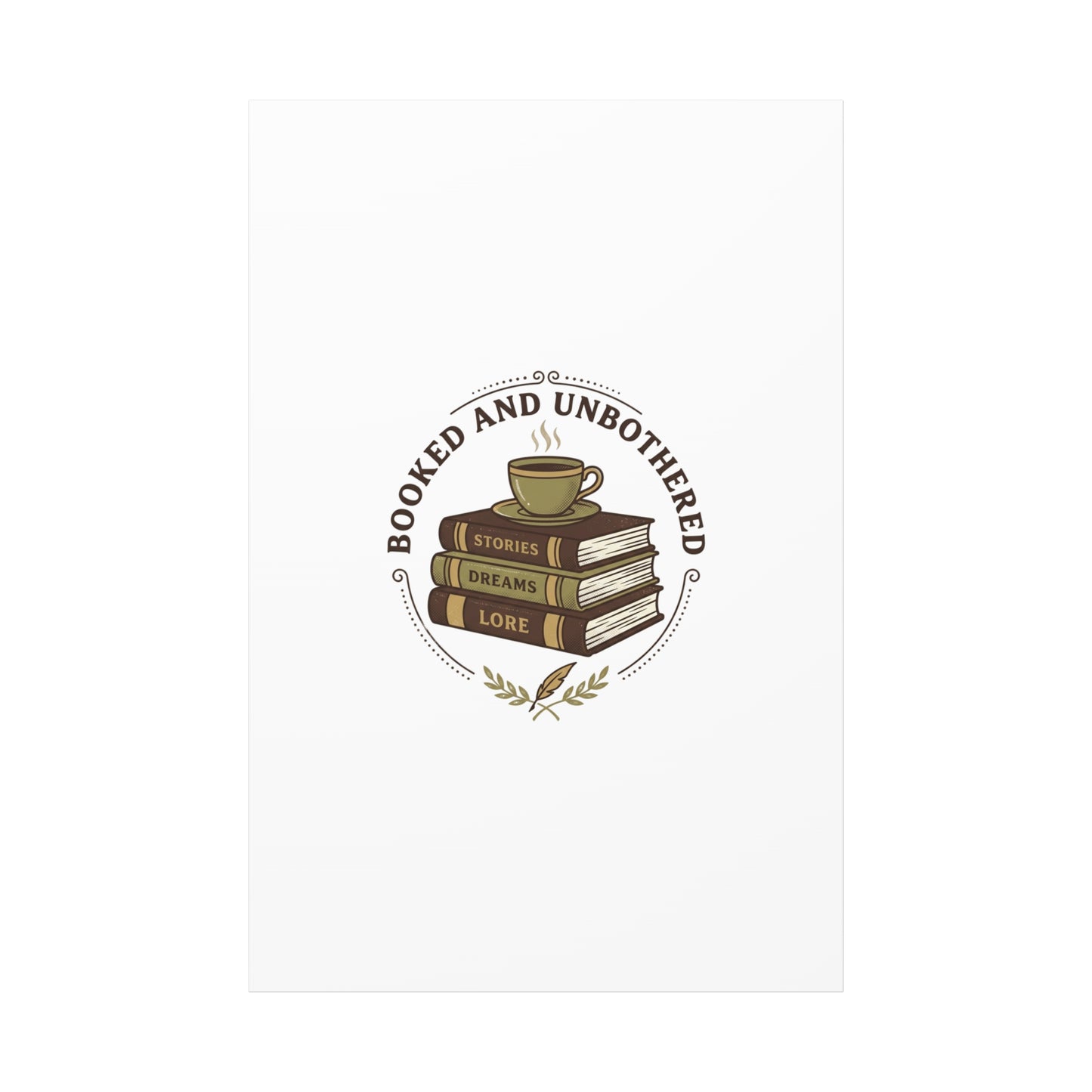 Booked and Unbothered Canvas, Book Lover Decor | Cozy Reading, Dark Academia