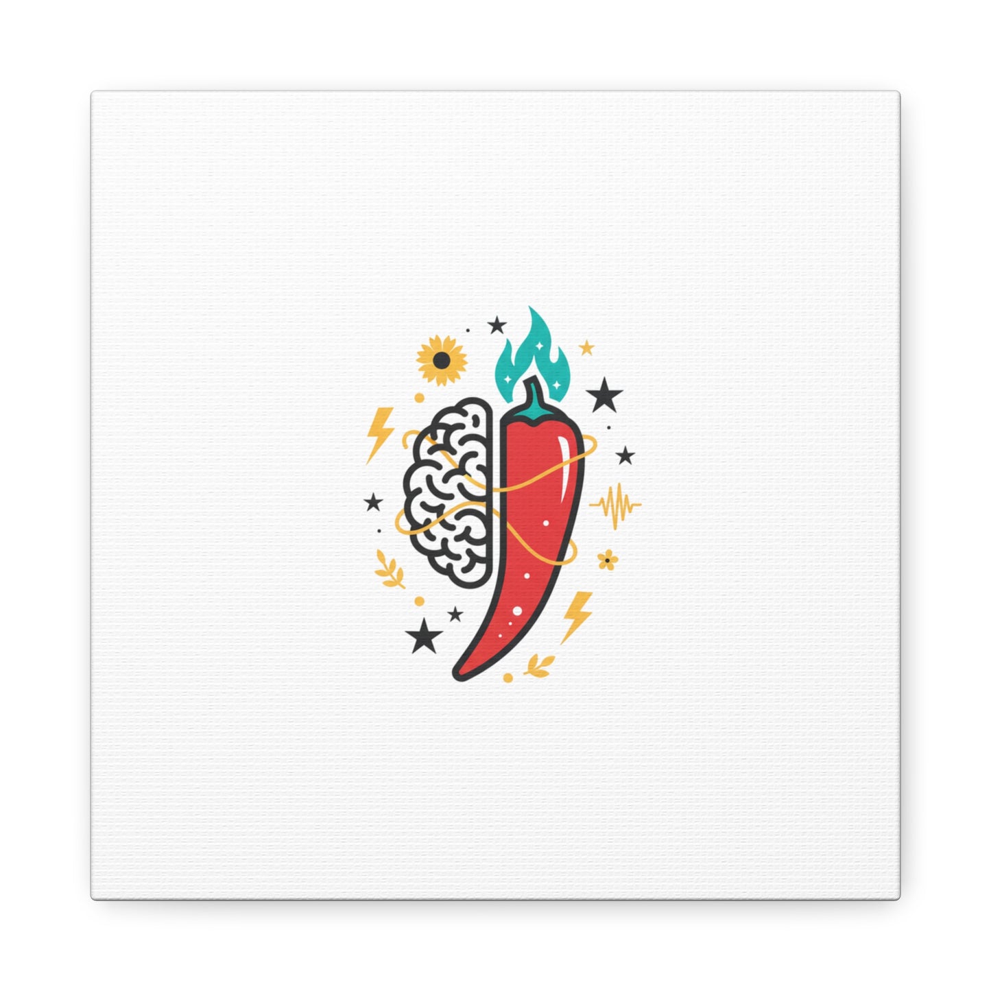 Neurodivergent Pride Brain & Chili Art Canvas | autism acceptance, autistic pride