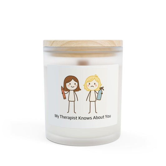 Therapist Humor Candle – My Therapist Knows About You, Relaxation Gift, Therapy Candle, Self-Care Decor, Fun Aromatherapy