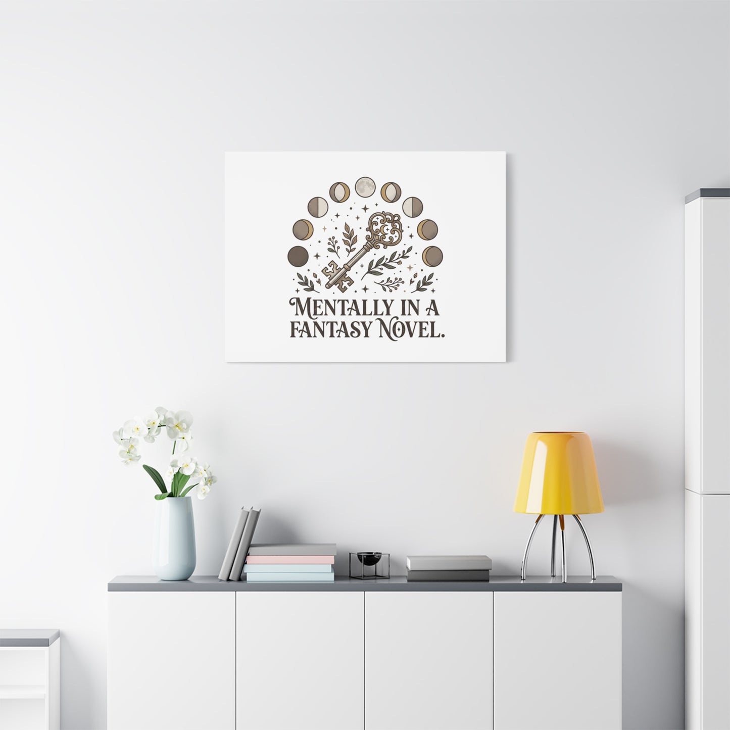 Mentally in a Fantasy Novel Canvas | Book Lover, Dark Academia Print